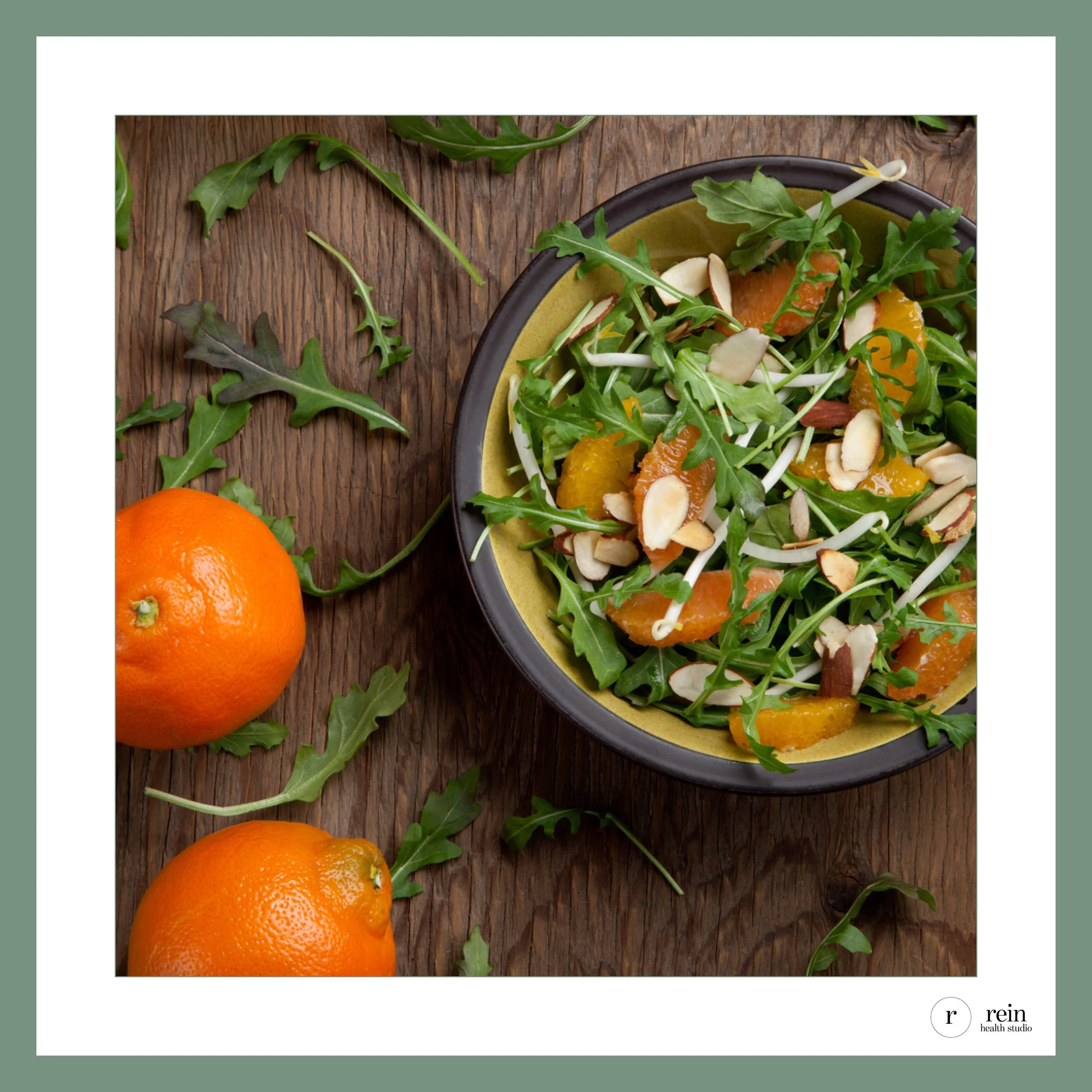 Arugula, Orange + Almond Salad w/ Citrus Vinaigrette