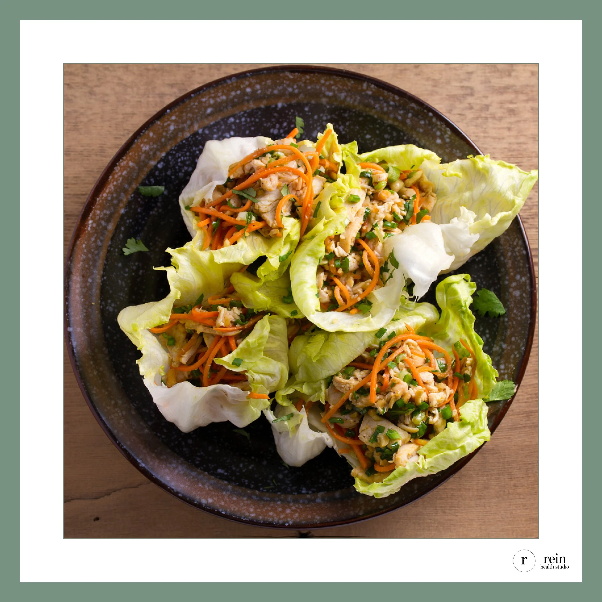 Slow-Cooked Pulled Chicken Lettuce Wraps w/ Herb Tahini