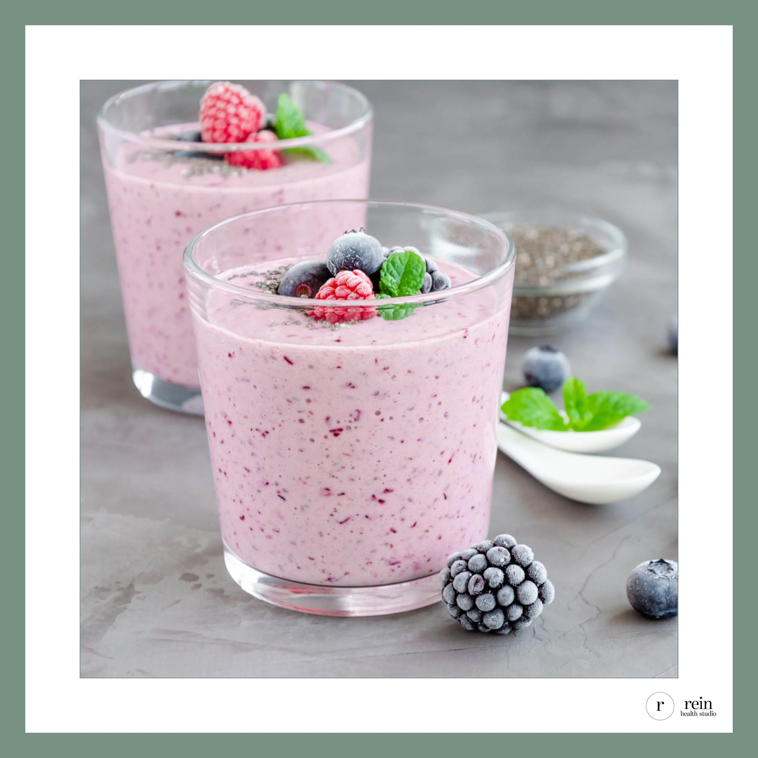Berry + Almond Smoothie w/ Flax + Protein