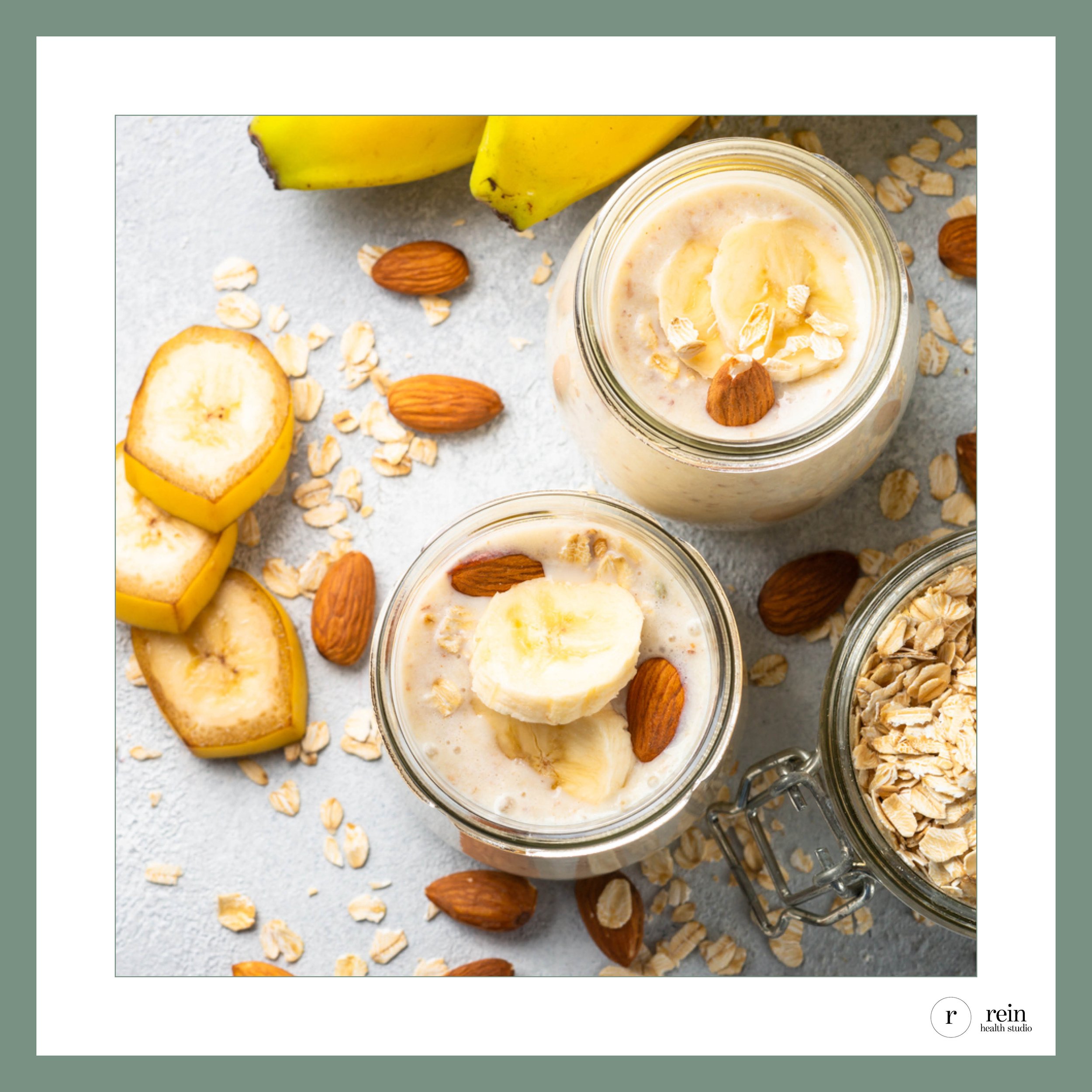 Overnight Oats w/ Banana, Flax + Probiotic Yogurt