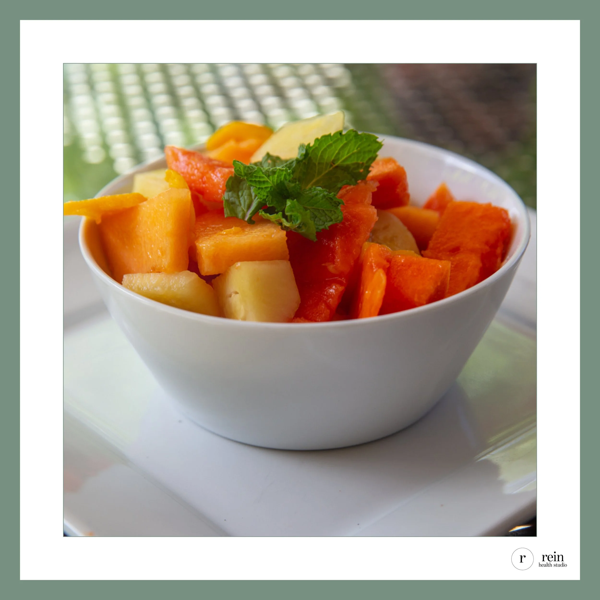 Papaya + Pineapple Enzyme Breakfast Bowl w/ Fresh Mint