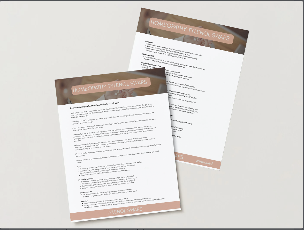 Homeopathy Tylenol Swaps