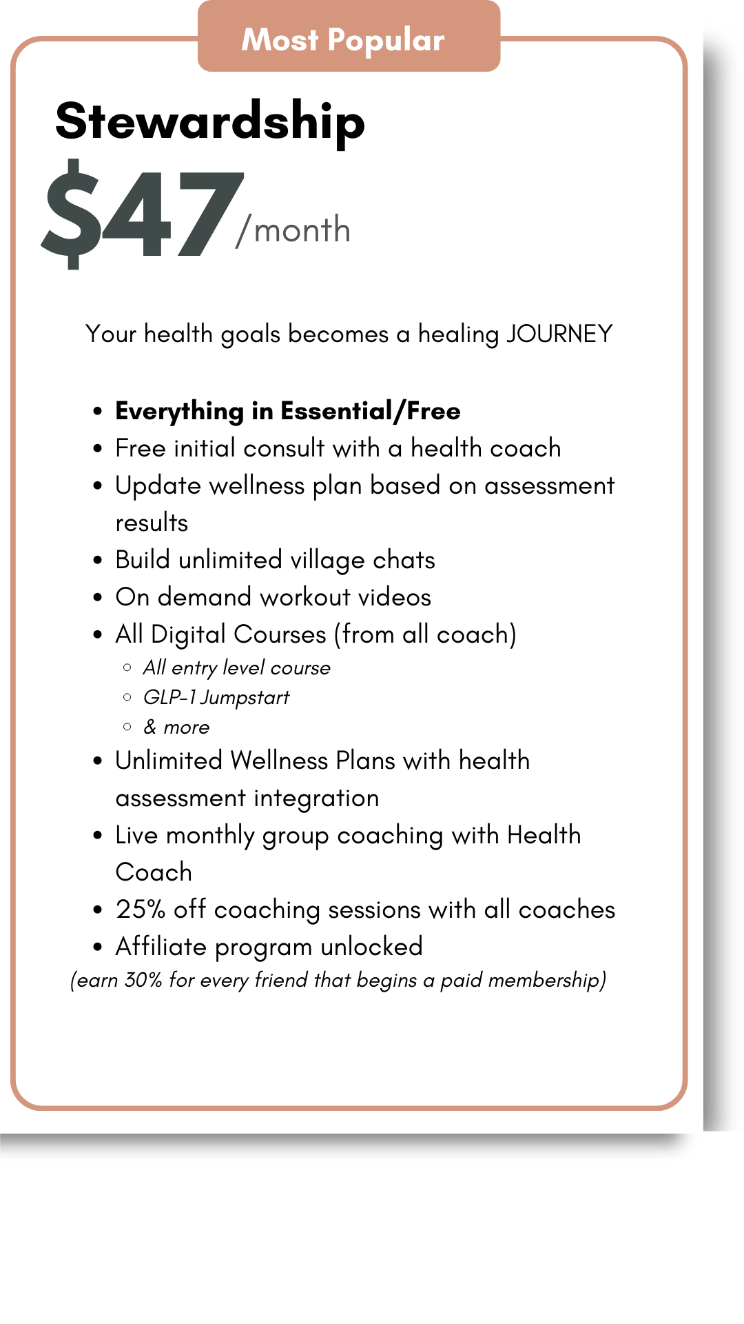 A financial infographic highlighting the most popular subscription service costing $47 a month, with other subscription prices listed below.