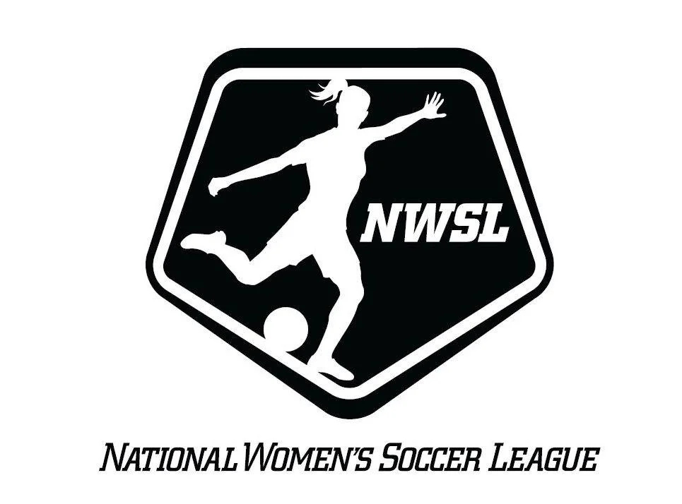 Logo of the National Women's Soccer League featuring a silhouette of a female soccer player kicking a ball with the league abbreviation 'NWSL' and the league's full name below.