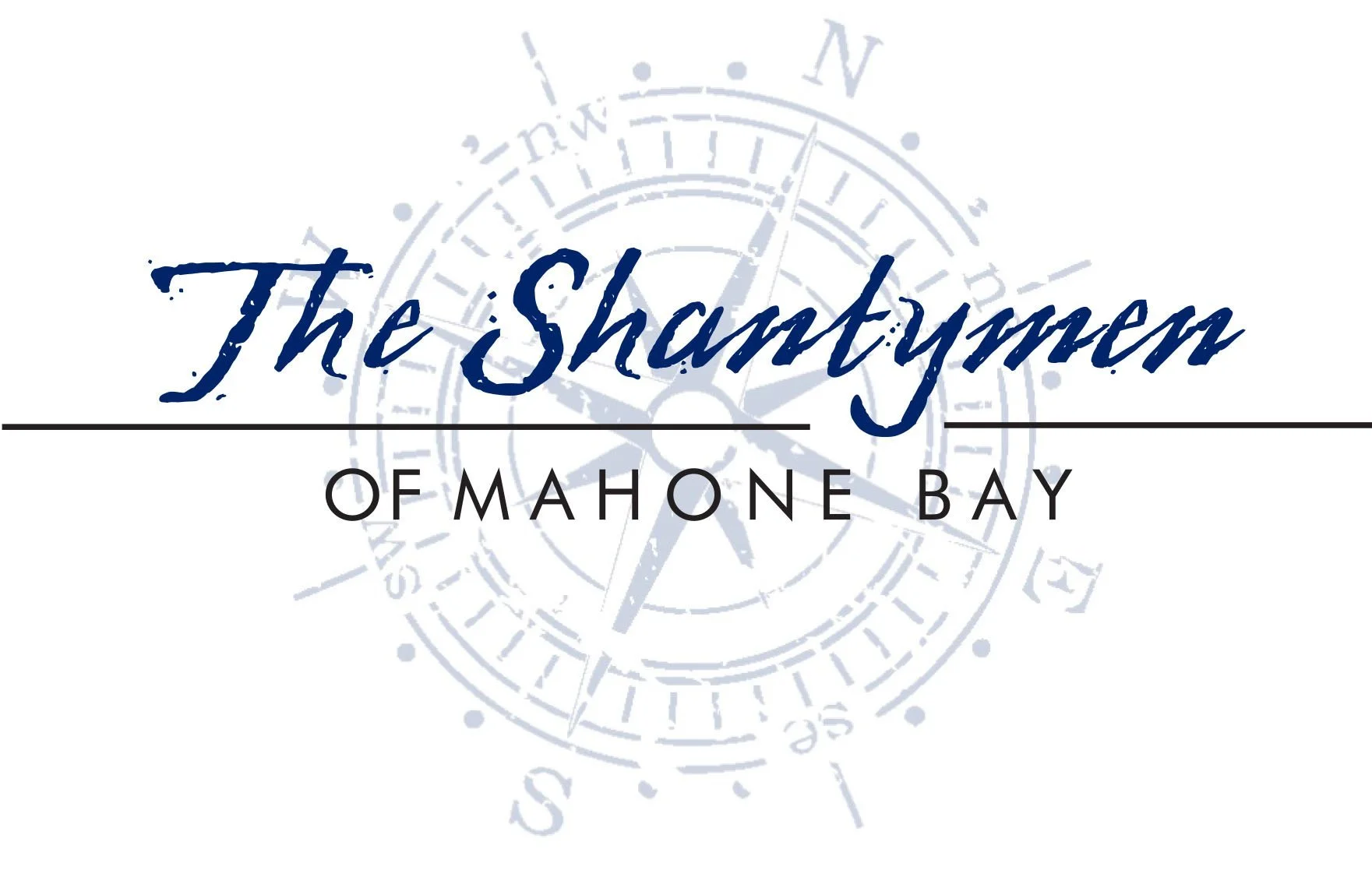 Logo for The Shanty, of Mahaney Bay, with a nautical compass in the background.