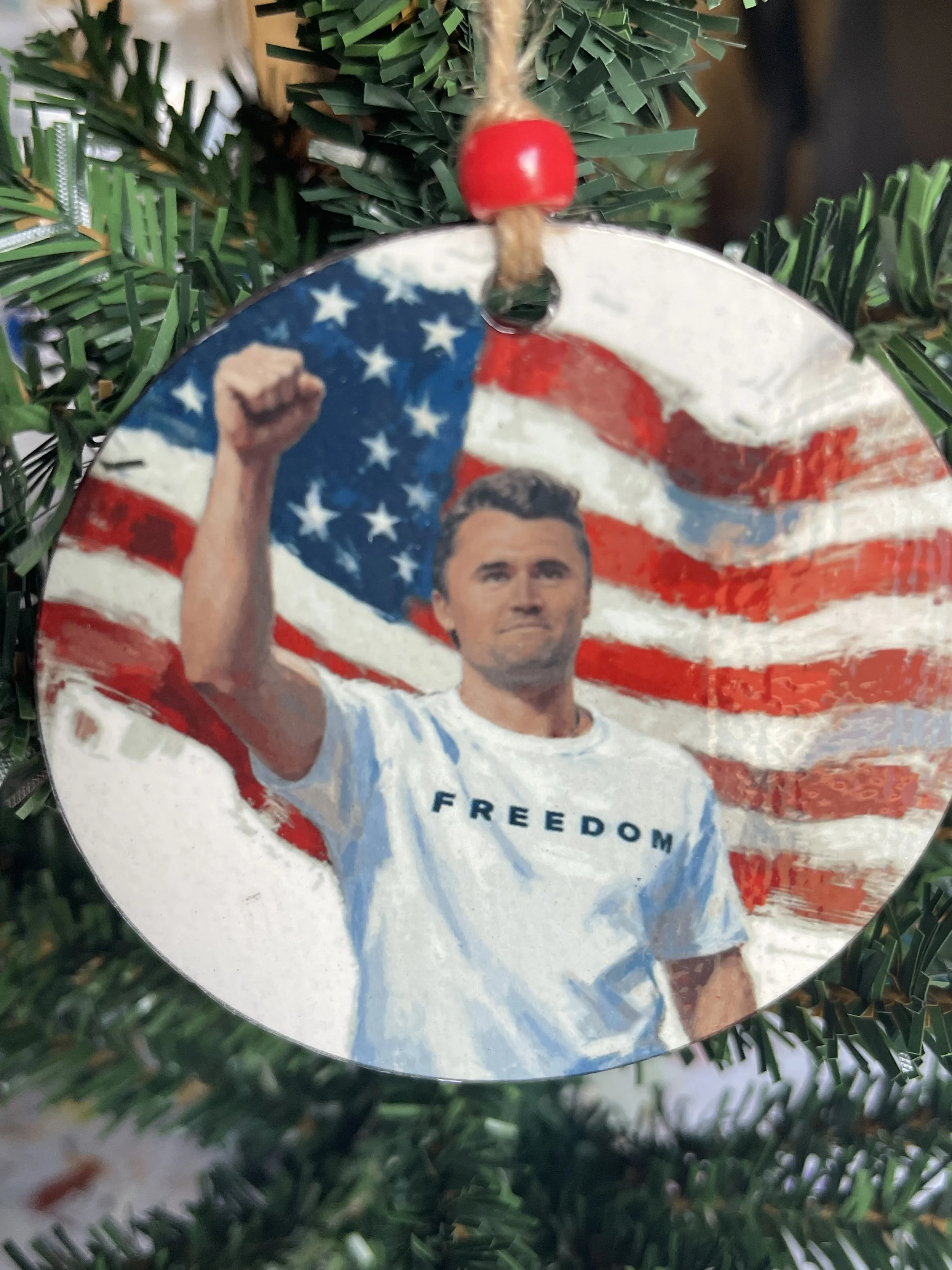 Charlie Kirk Flag Ornament