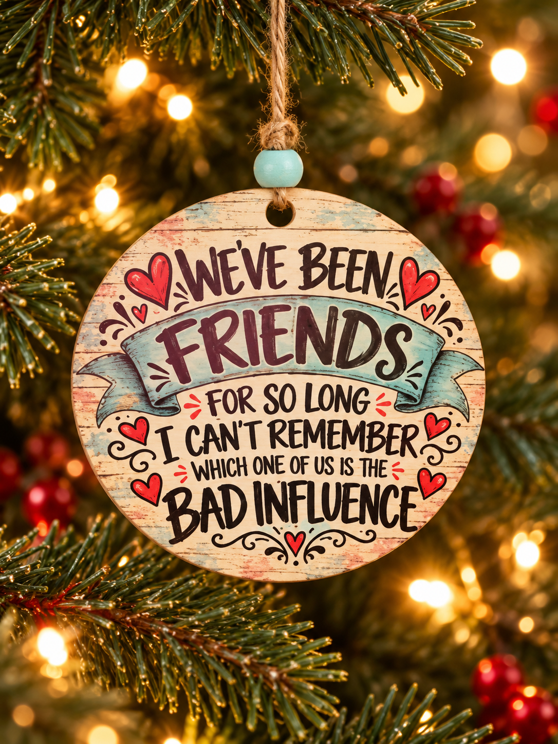 Funny Best Friend Christmas Ornament