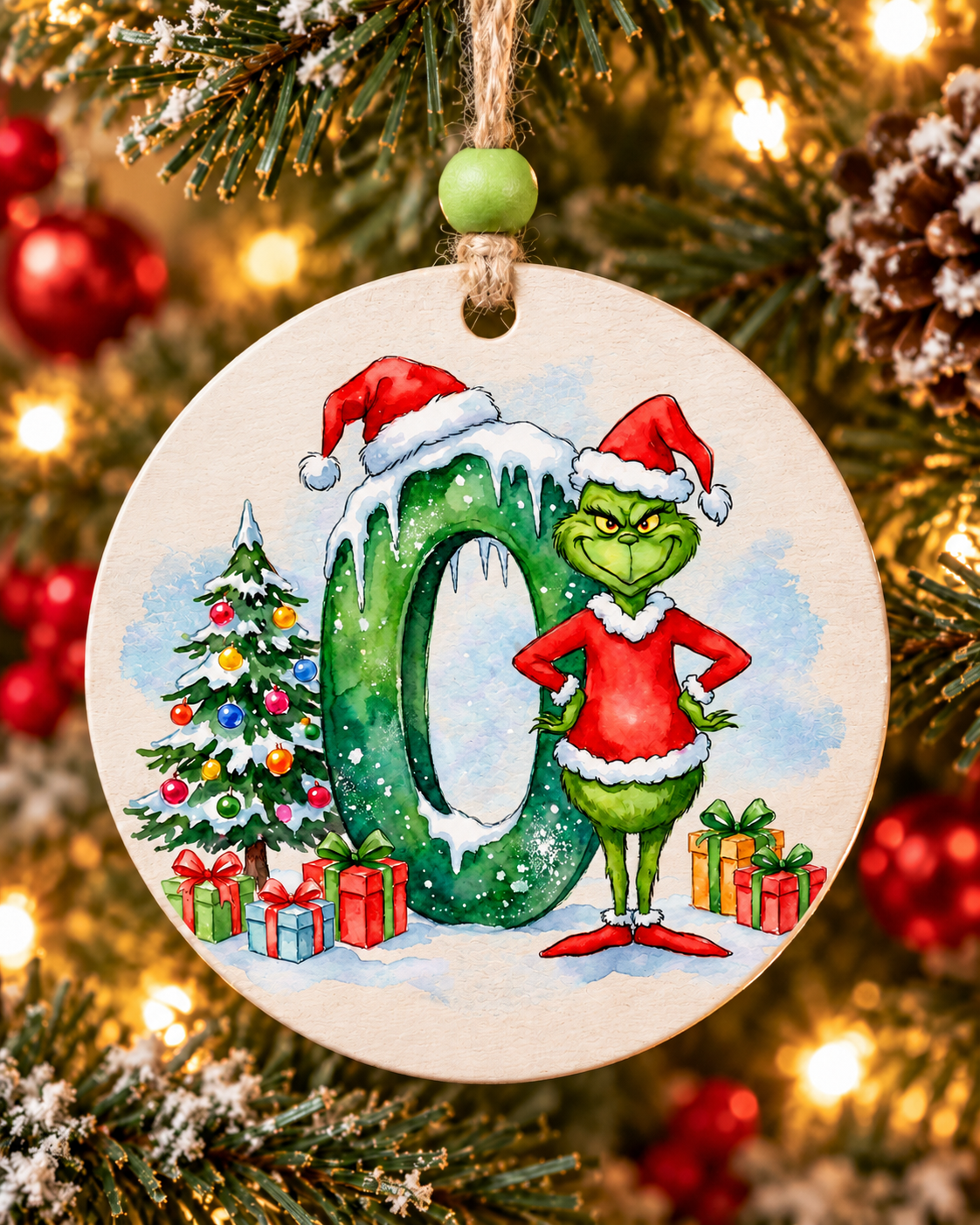 O - Green Character Personalized Ornament