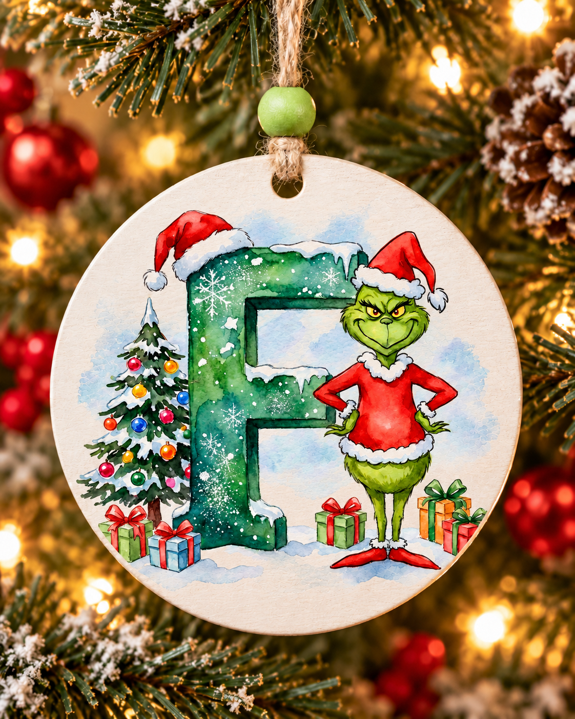 F - Green Character Personalized Ornament