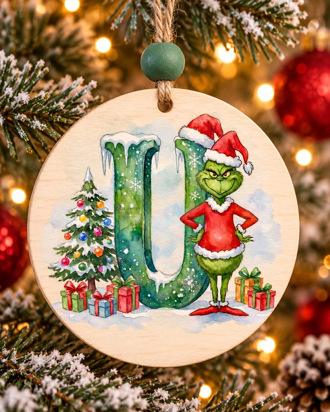 U - Green Character Personalized Ornament