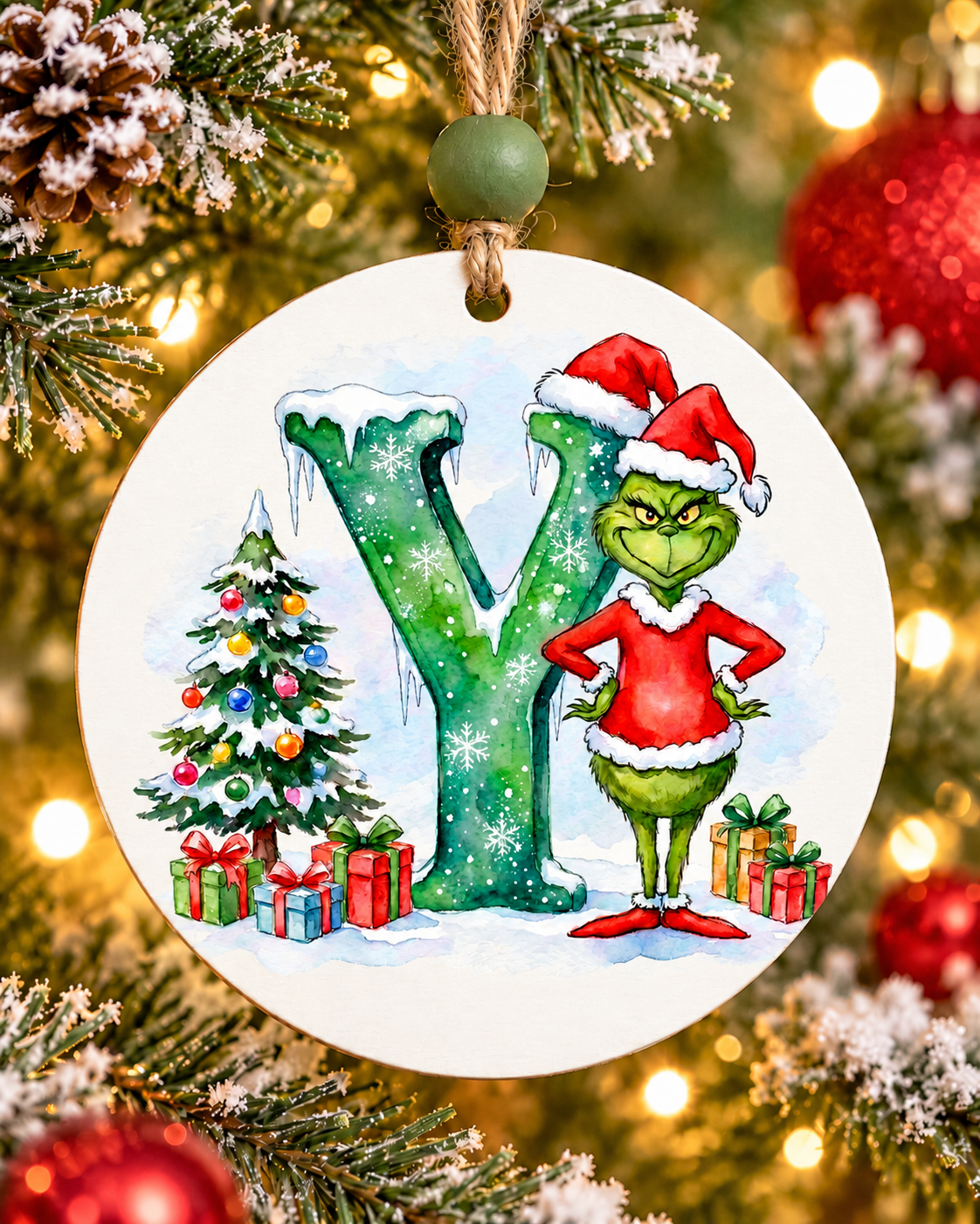 Y - Green Character Personalized Ornament