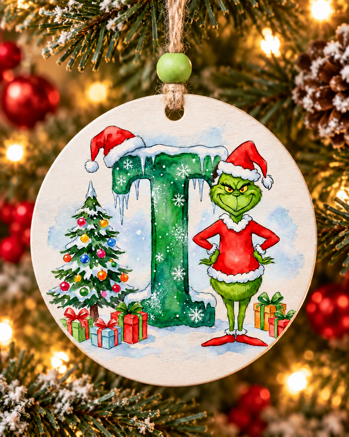 I - Green Character Personalized Ornament