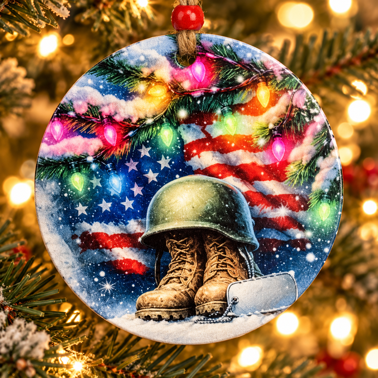 Military Personalized Christmas Ornament