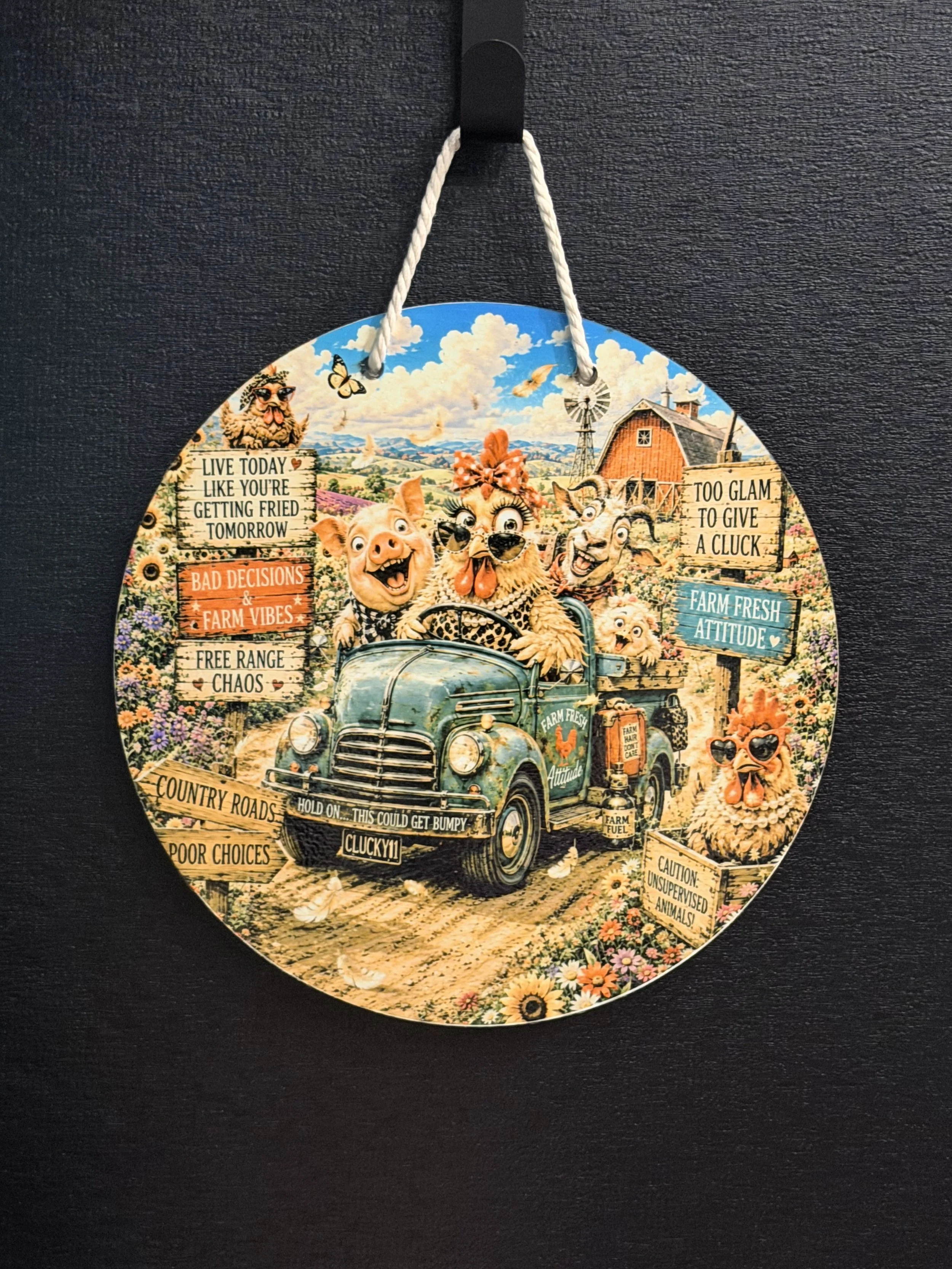 Farm Fresh Attitude 10inch Door Wreath