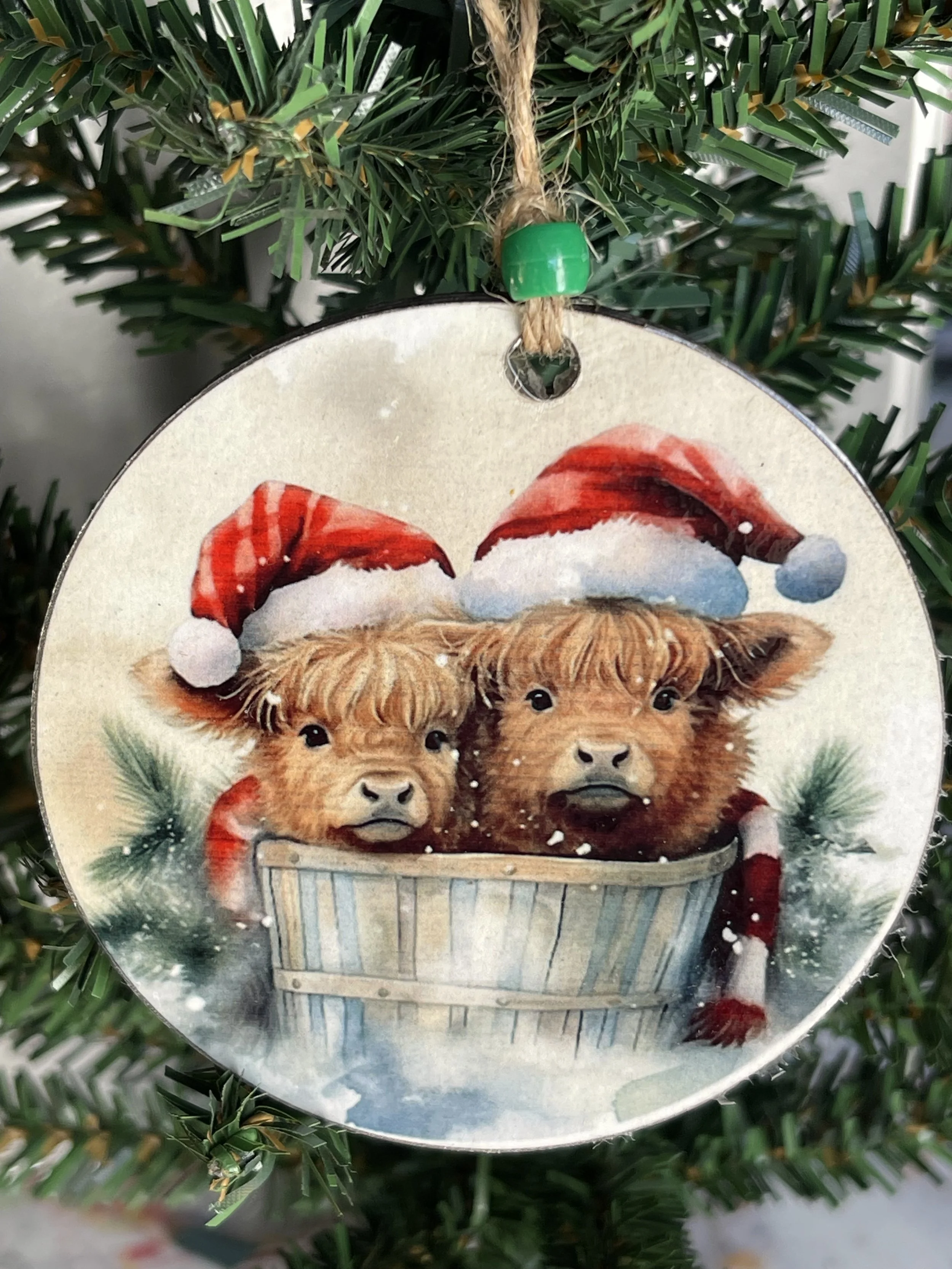 Two cows in a bucket