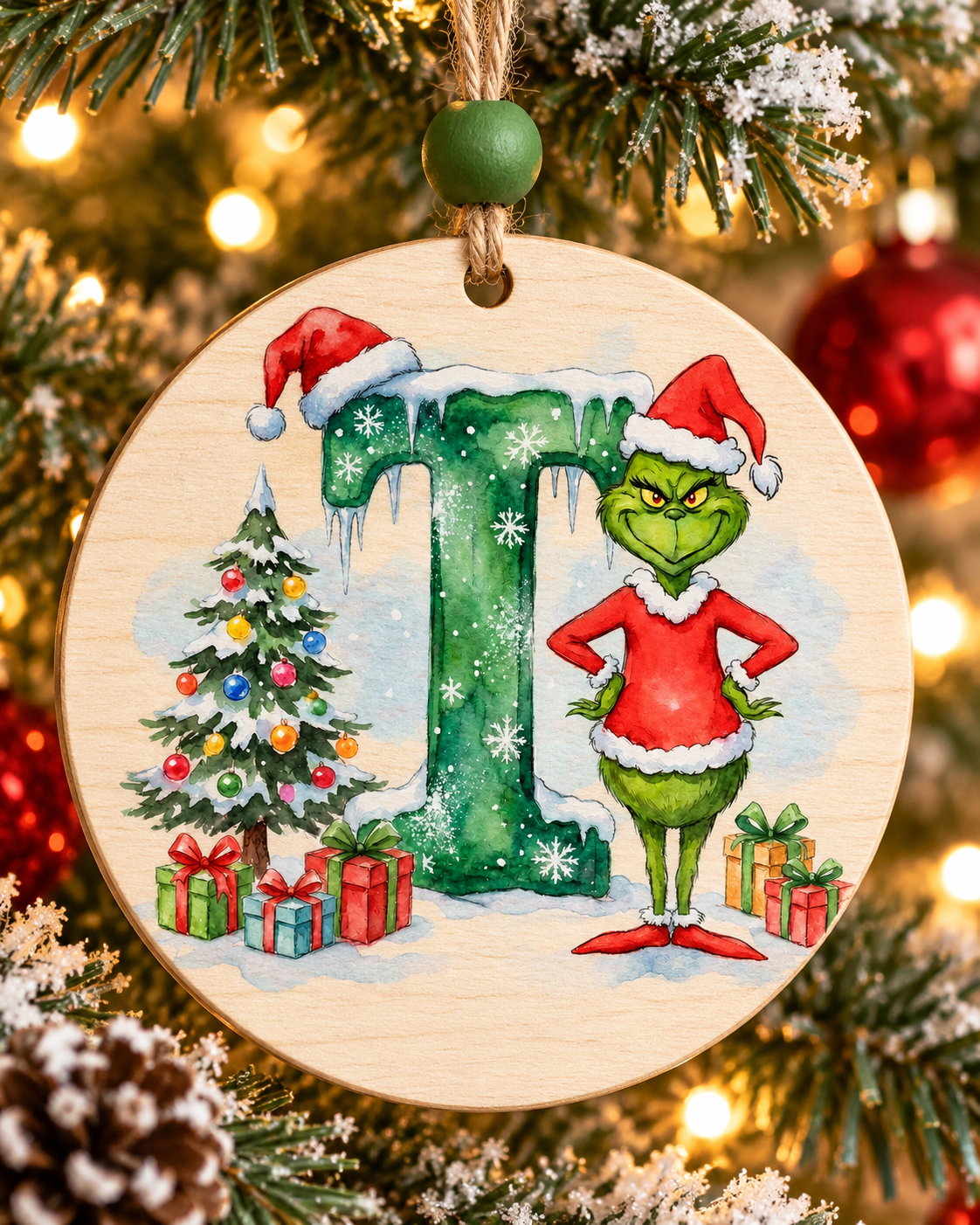T - Green Character Personalized Ornament