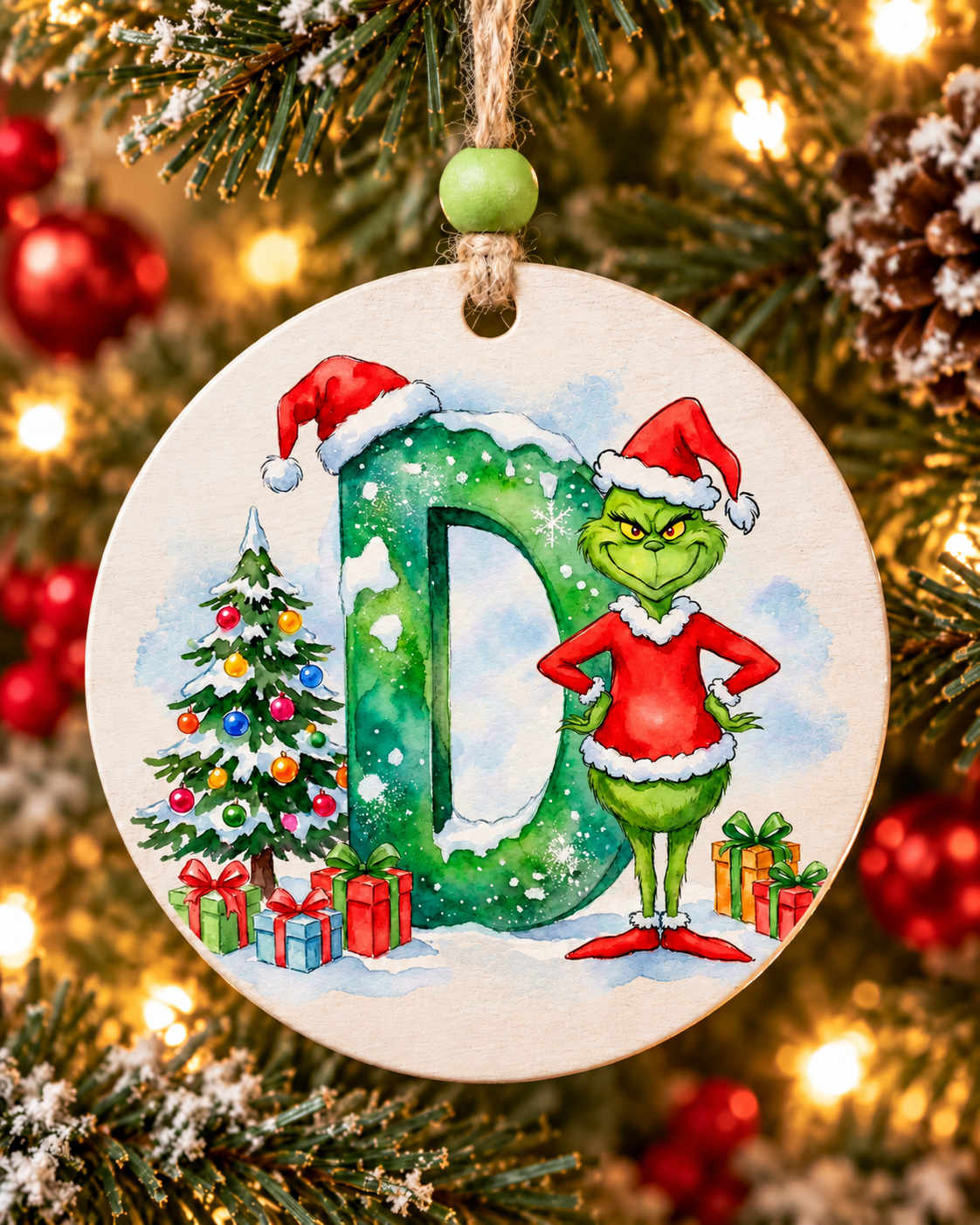 D - Green Character Personalized Ornament