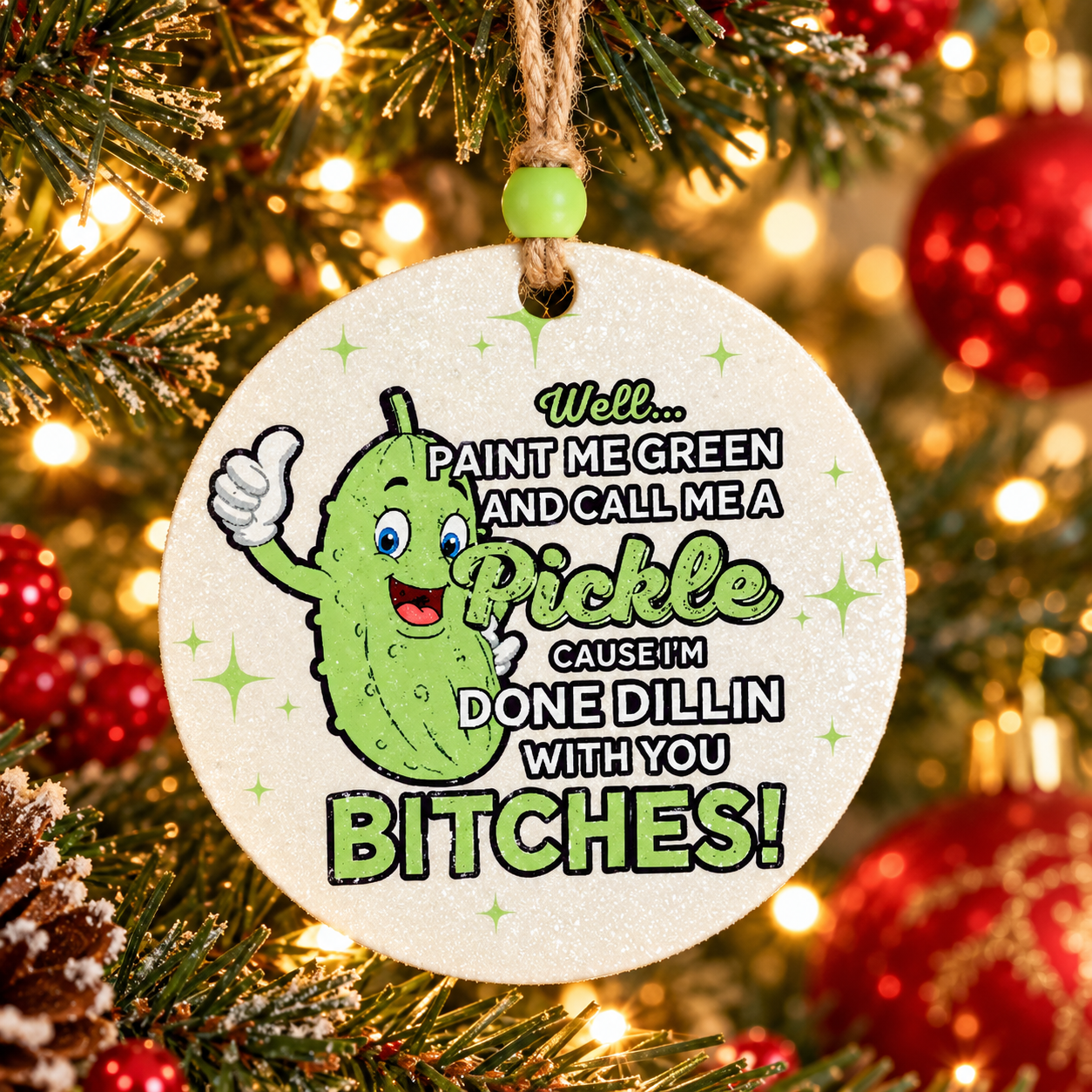Funny Pickle Christmas Ornament