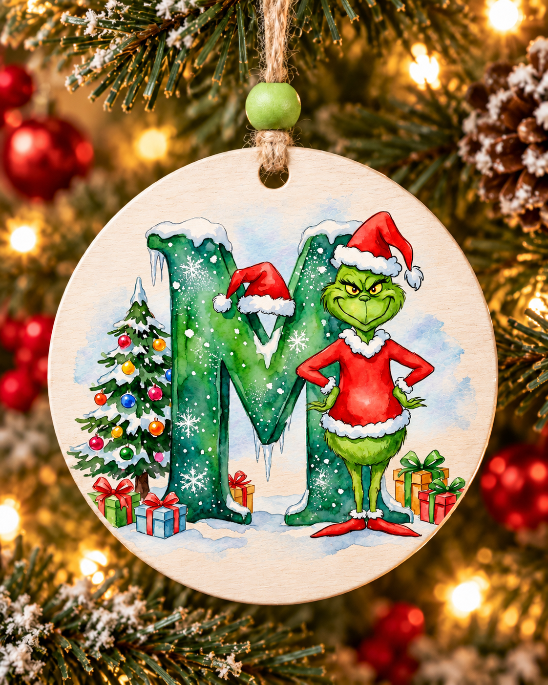 M - Green Character Personalized Ornament