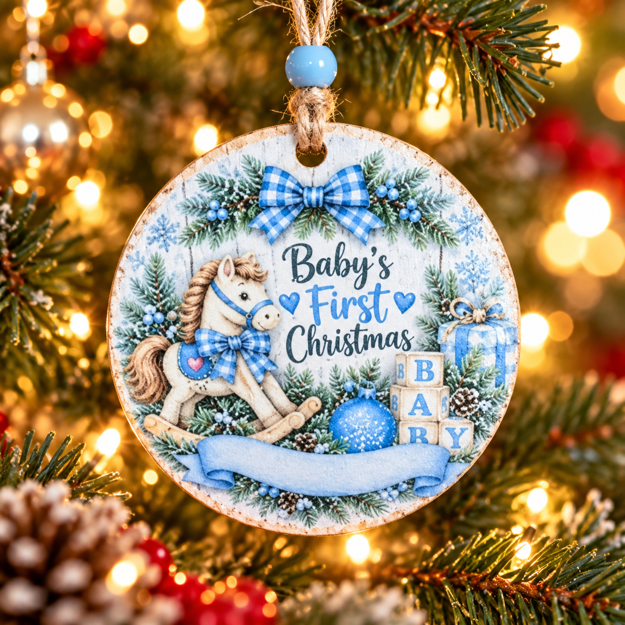 Baby Boy First Christmas Ornament