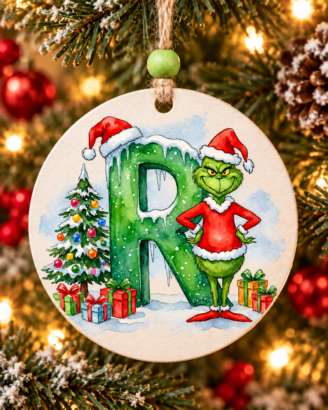 R - Green Character Personalized Ornament