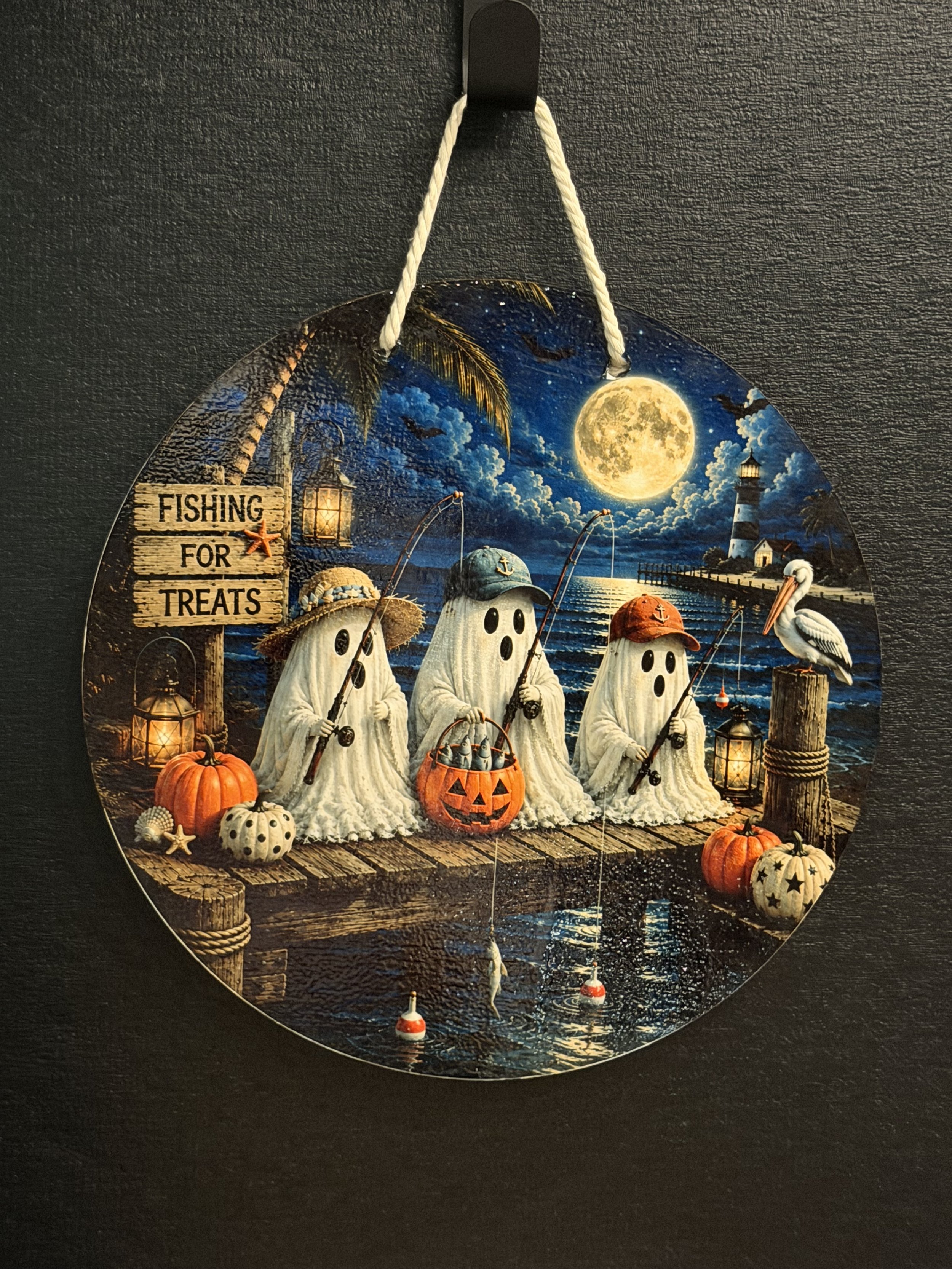 Fishing for Treats 10inch Door Wreath
