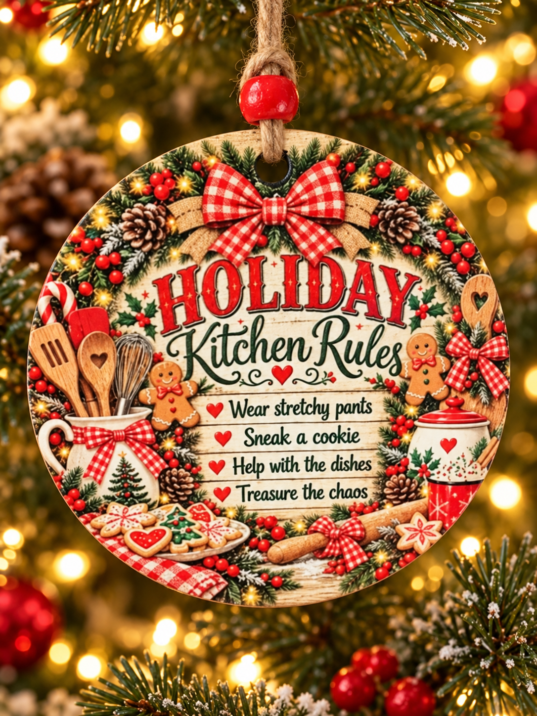 Holiday Kitchen Rules Christmas Ornament