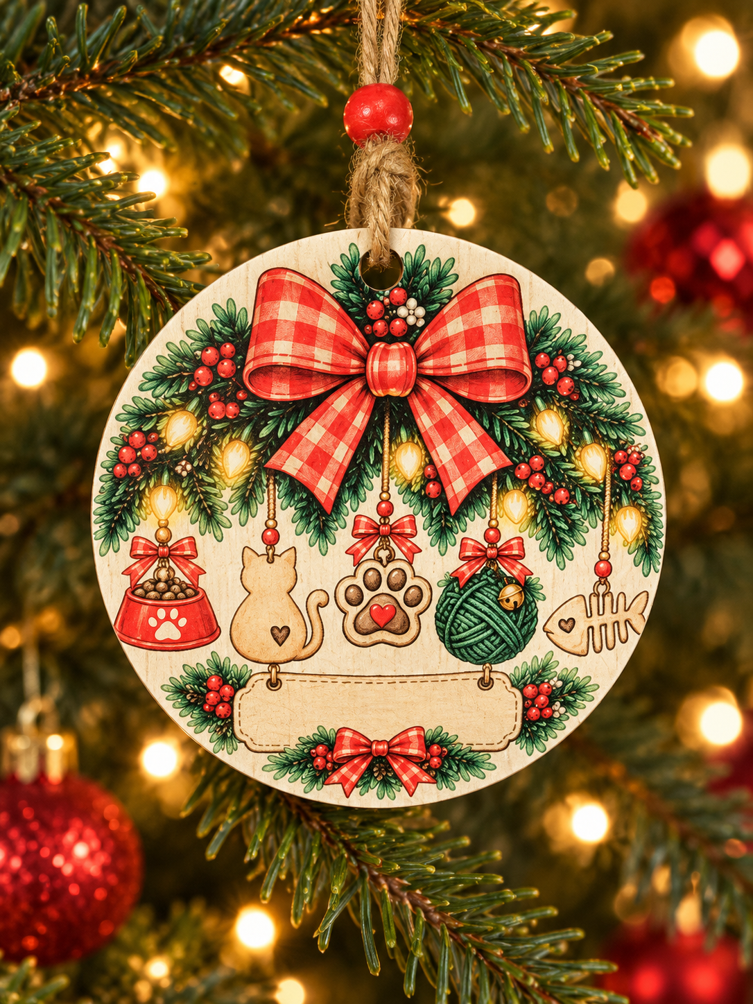 Personalized Cat Christmas Ornament