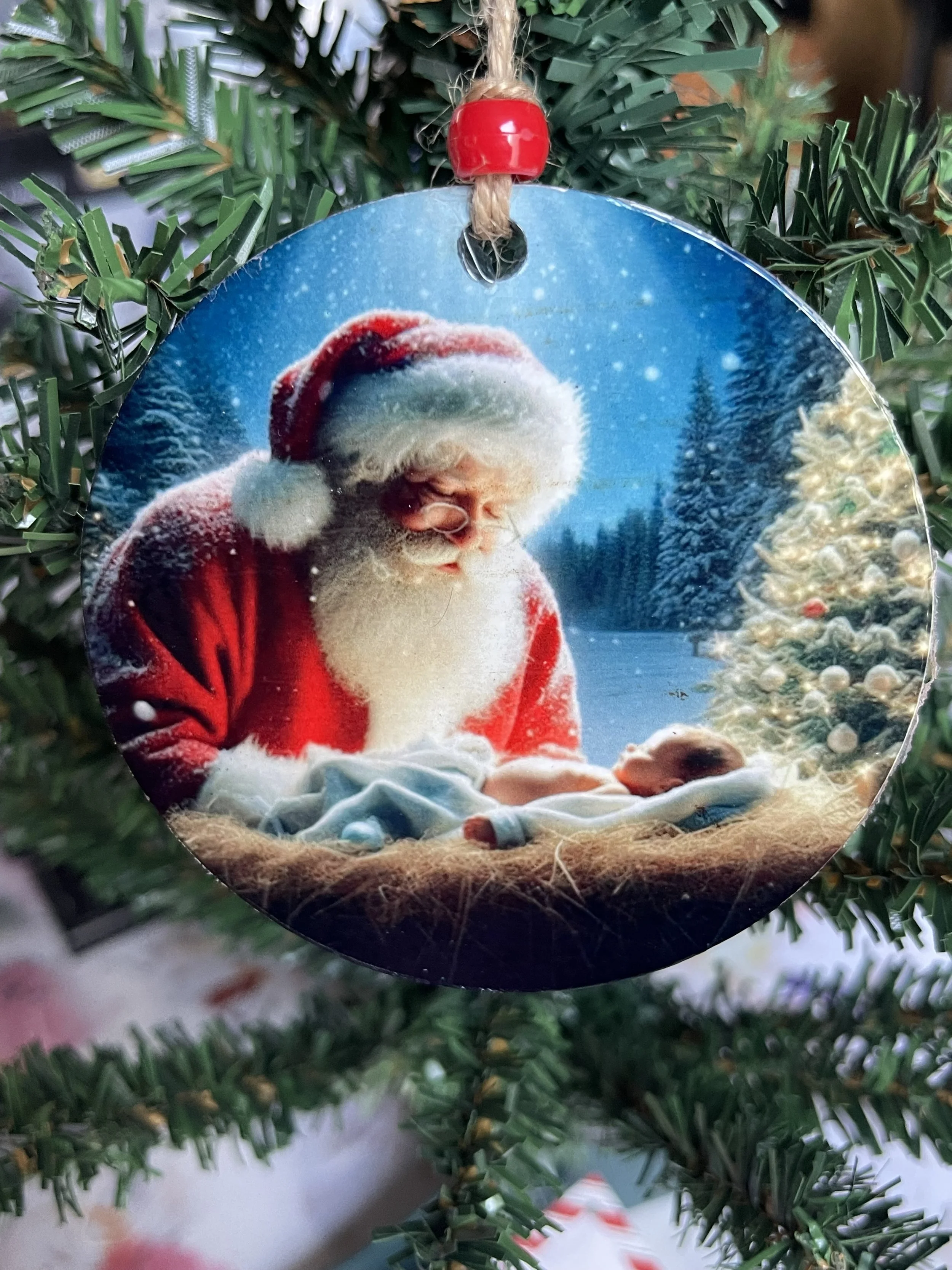 Santa with Baby Jesus Ornament