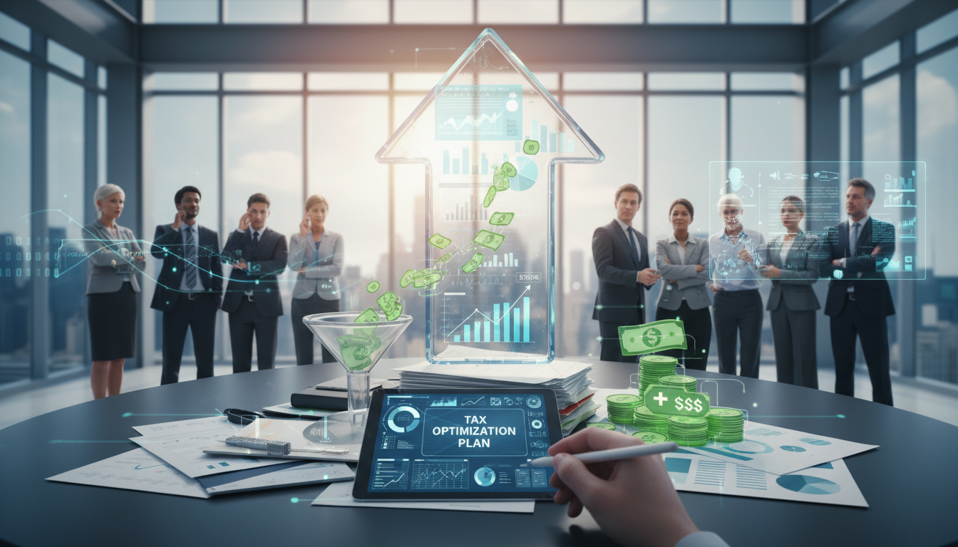 A modern wooden house with unique angular design, surrounded by tall grass and trees, with mountains in the background.