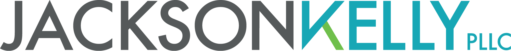 jackson kelly pllc logo, jackson kelly name in dark gray and light blue