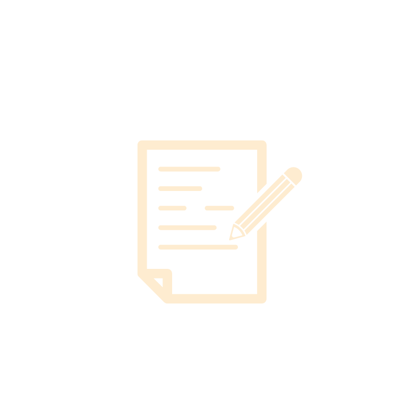 Icône d'une feuille de papier avec un stylo, représentant la rédaction ou la prise de notes.