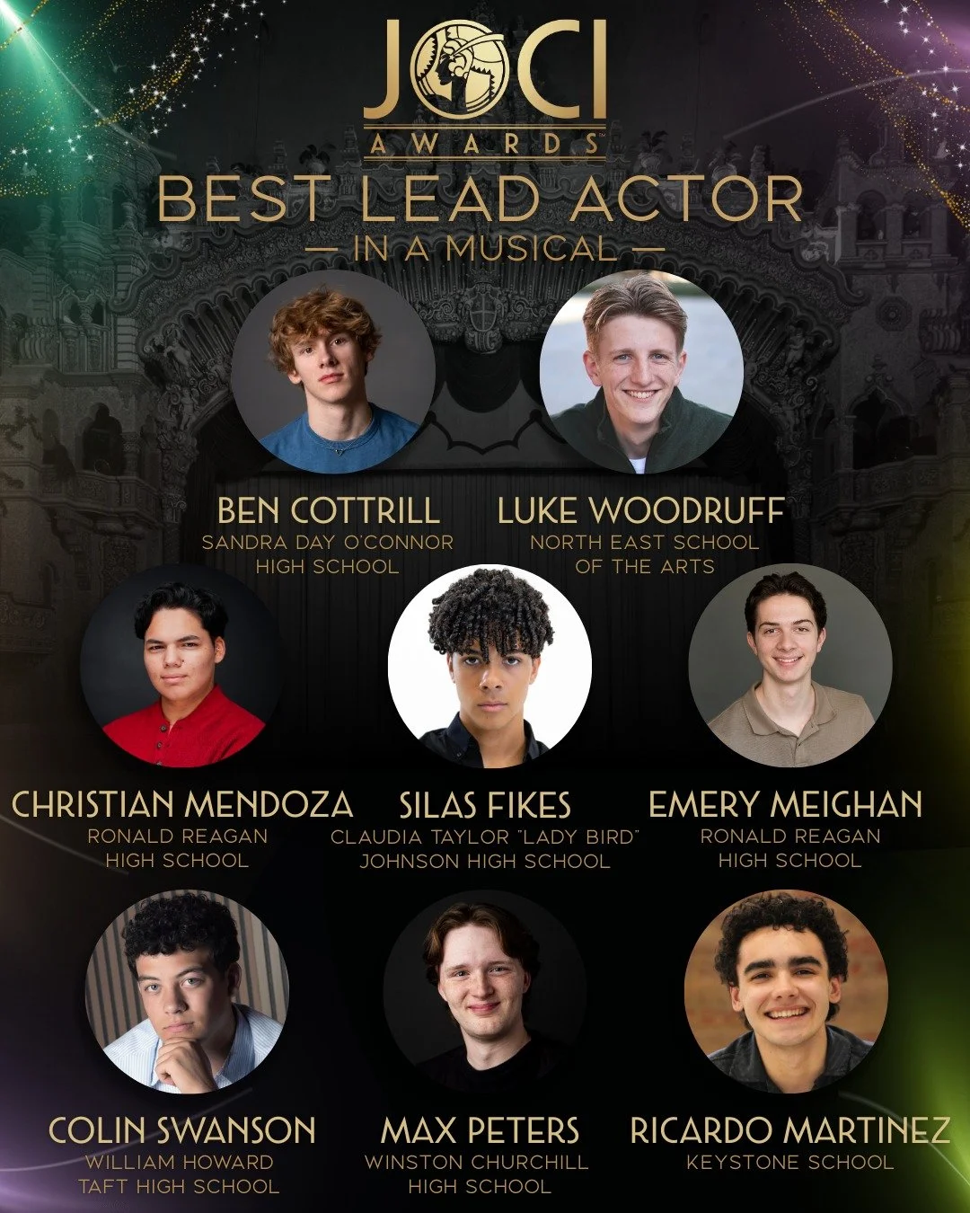 🎭 2026 Joci Awards Nominees: Best Lead Actor in a Musical

And the nominees are&hellip;

We&rsquo;re proud to announce the nominees for Best Lead Actor in a Musical in the 2026 Joci Awards, celebrating the incredible high school theatre talent from 