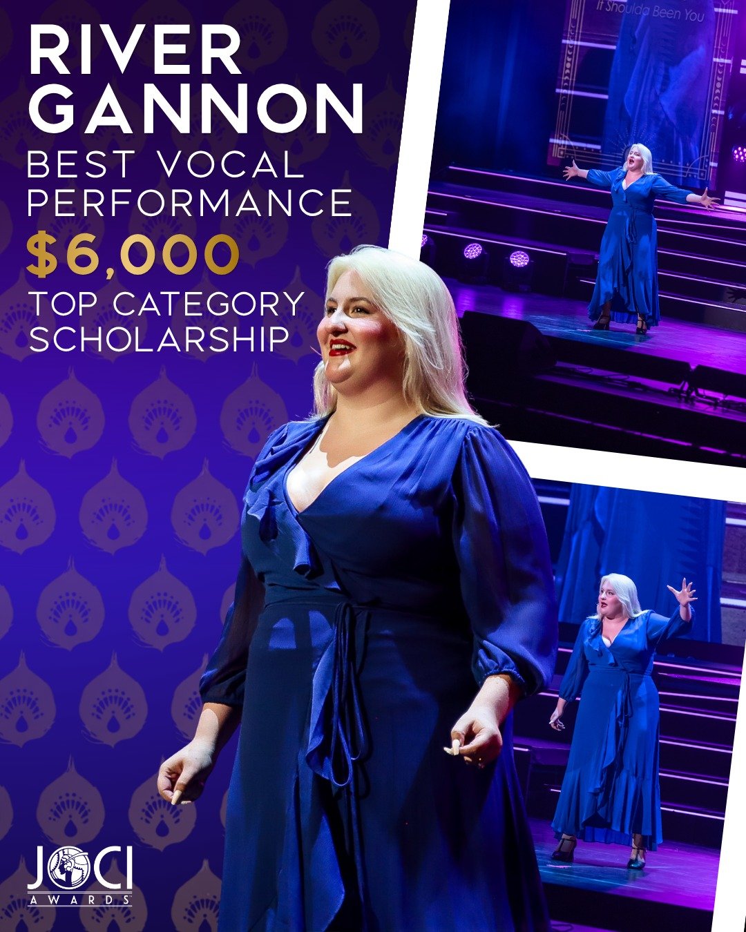 River Gannon from @northeastschoolofthearts sang from the soul while delivering, &ldquo;Jenny's Blues&rdquo; from It Shoulda Been You, earning 1st place in the Best Vocal Performance category and a $6,000 scholarship! 🥇

#jociawards #jociawards2026 