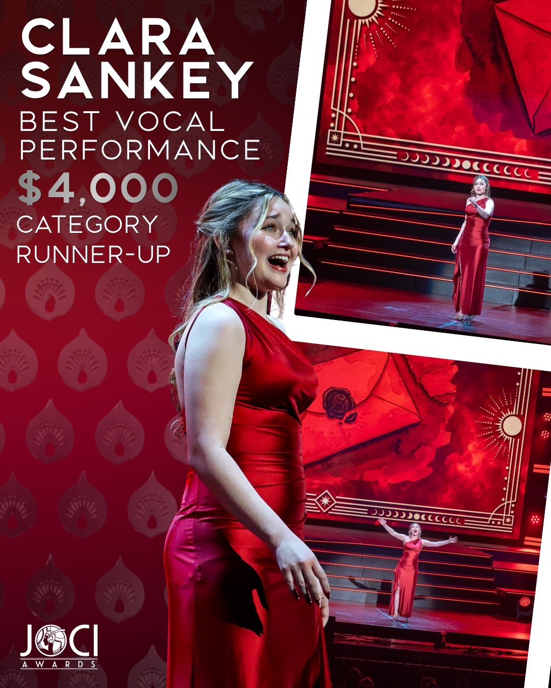 2nd time finalist, and sophomore Clara Sankey from @northeastschoolofthearts gave a shining performance of &ldquo;A New Life&rdquo; from Jekyll &amp; Hyde, earning 2nd place in the Best Vocal Performance category and a $4,000 scholarship! 

#jociawar