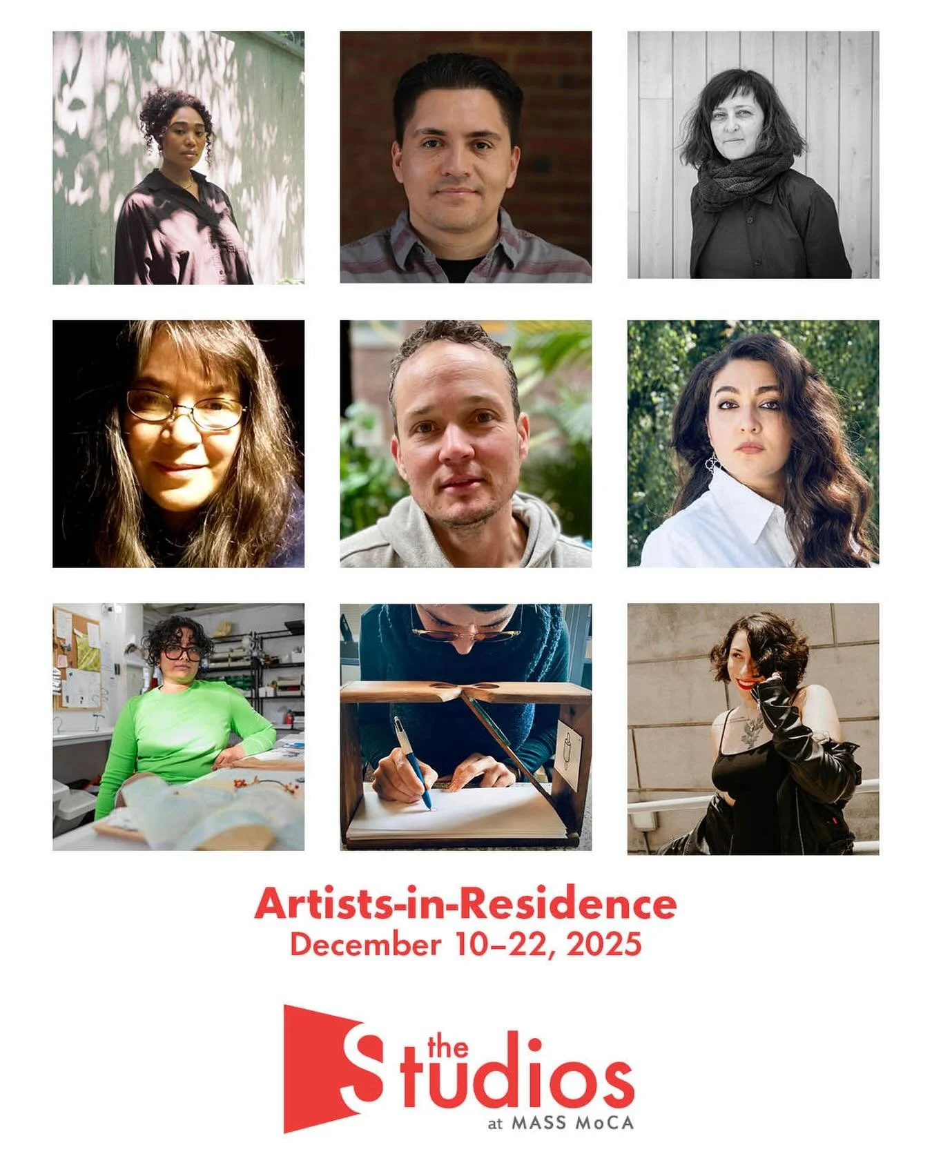 Join us in welcoming our newest cohort of Artists-in-Residence to the Studios at MASS MoCA! This group will be in residence from December 10&ndash;December 22:

Tammie L. Dupuis (@tammie.dupuis)
L&eacute;a Donnan (@leadonnan)
Topaz Winters (@topazwin