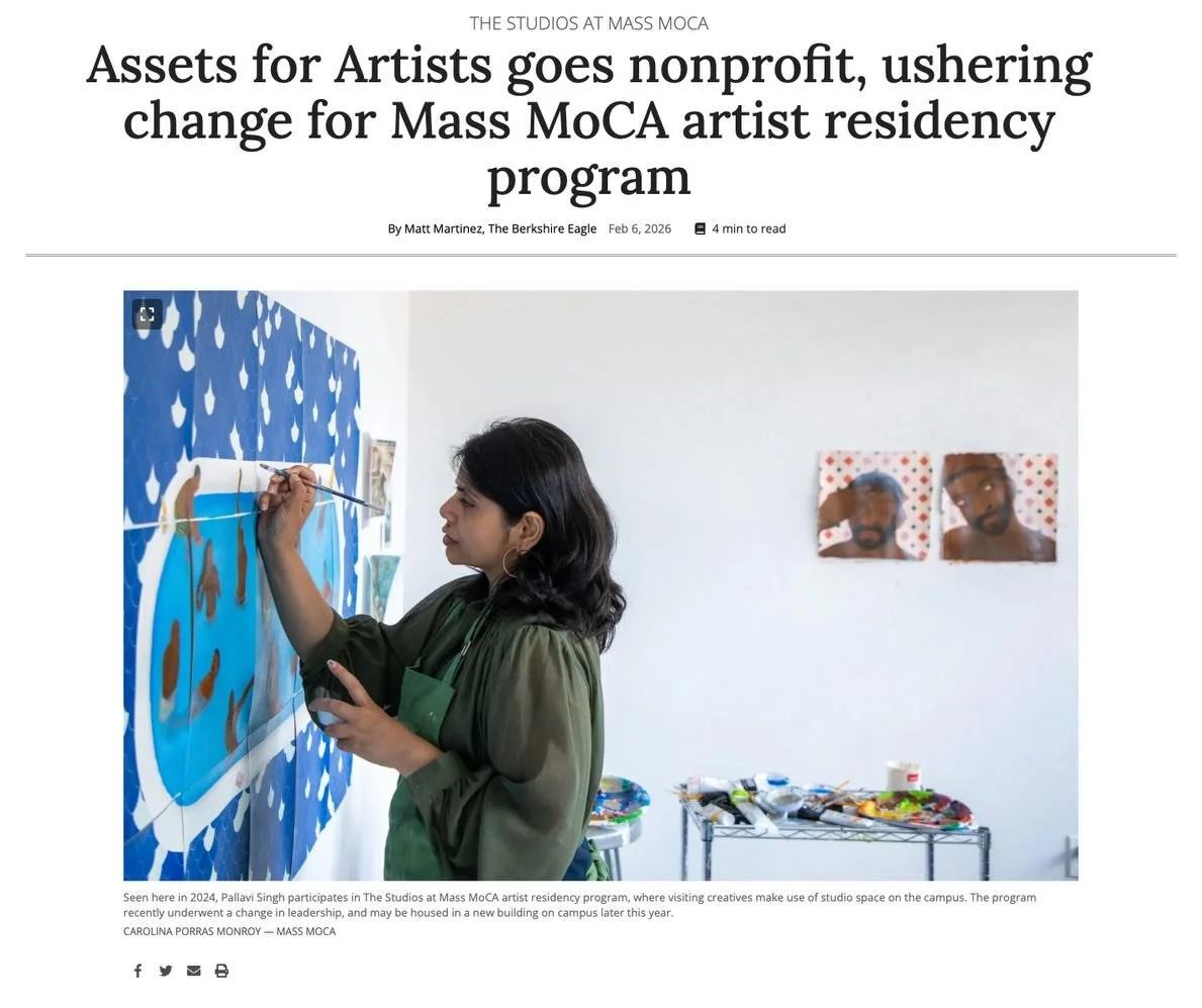 This past October the Studios at MASS MoCA was absorbed into the Visual Arts department at MASS MoCA when Assets for Artists transitioned away from the museum to operate as an independent nonprofit. Thank you to the Berkshire Eagle for highlighting t