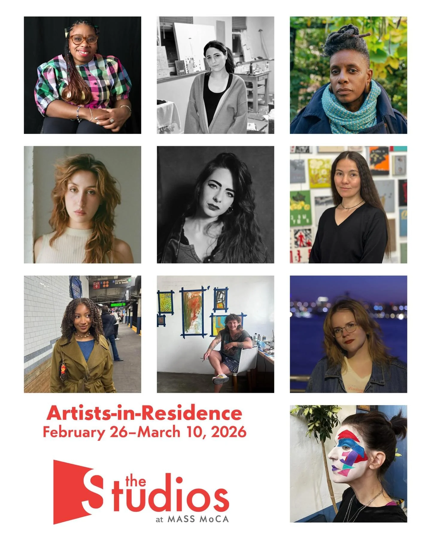 Join us in welcoming our newest cohort of Artists-in-Residence to the Studios at MASS MoCA! This group will be in residence from February 26&ndash;March 10:

Victoria Dugger (@victoria.dugger.studio)
Sally Scopa (@sally.scopa)
Lynn&eacute;e Denise (@