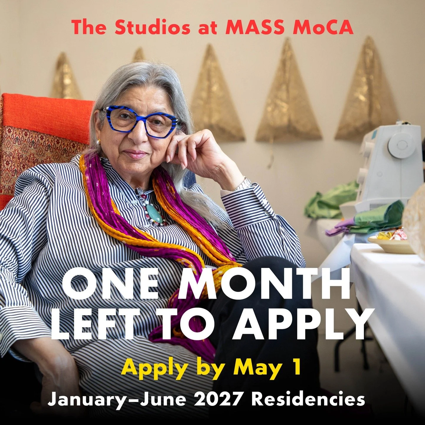 One month left to apply to our General Application for January&ndash;June 2027 residencies at the Studios at MASS MoCA!

This application round includes several full fellowship opportunities:

🌟 General Fellowships (All Disciplines)
🌟 Puerto Rico A