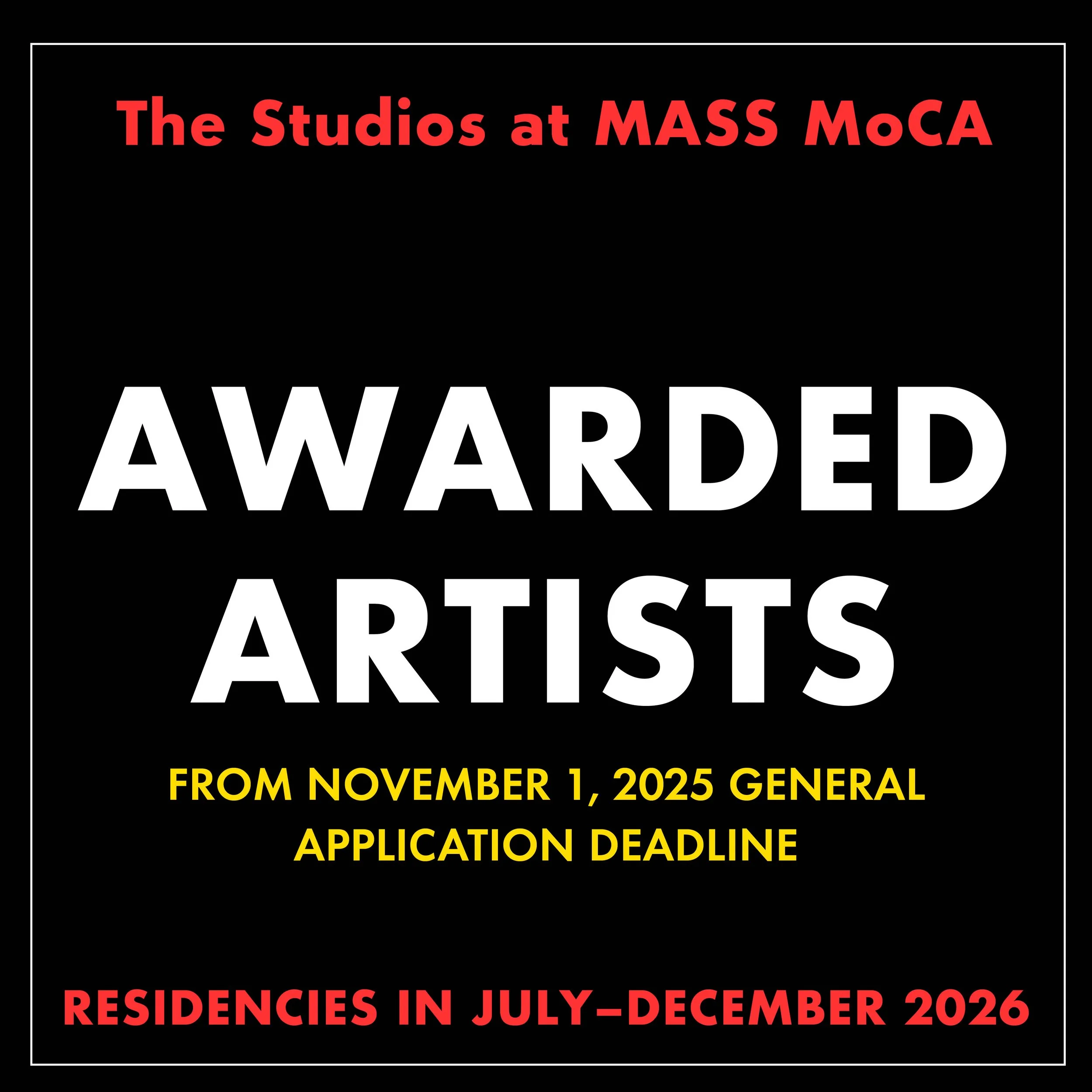 Awarded Artists from November 1, 2025 General Application Deadline