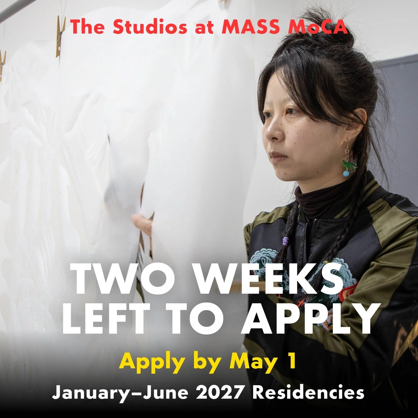 Two weeks left to apply to our General Application for January&ndash;June 2027 residencies at the Studios at MASS MoCA!

This application round includes several full fellowship opportunities:

🌟 General Fellowships (All Disciplines)
🌟 Puerto Rico A