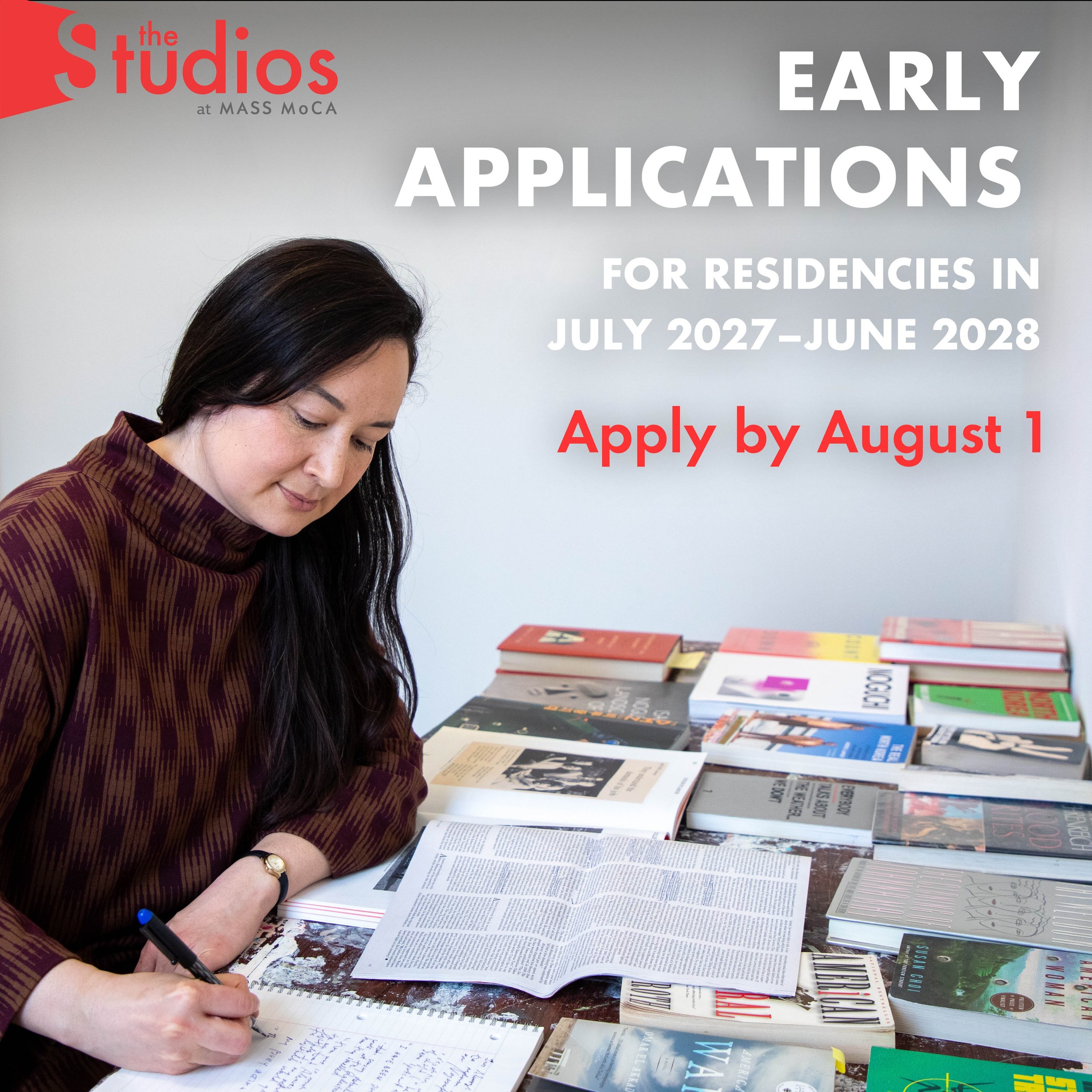 Are you interested in a Studios at MASS MoCA residency but could use some extra time to plan? Have you been an artist-in-residence at the Studios at MASS MoCA before and are dreaming of coming back?

🎉 Early and Alumni applications for residencies i
