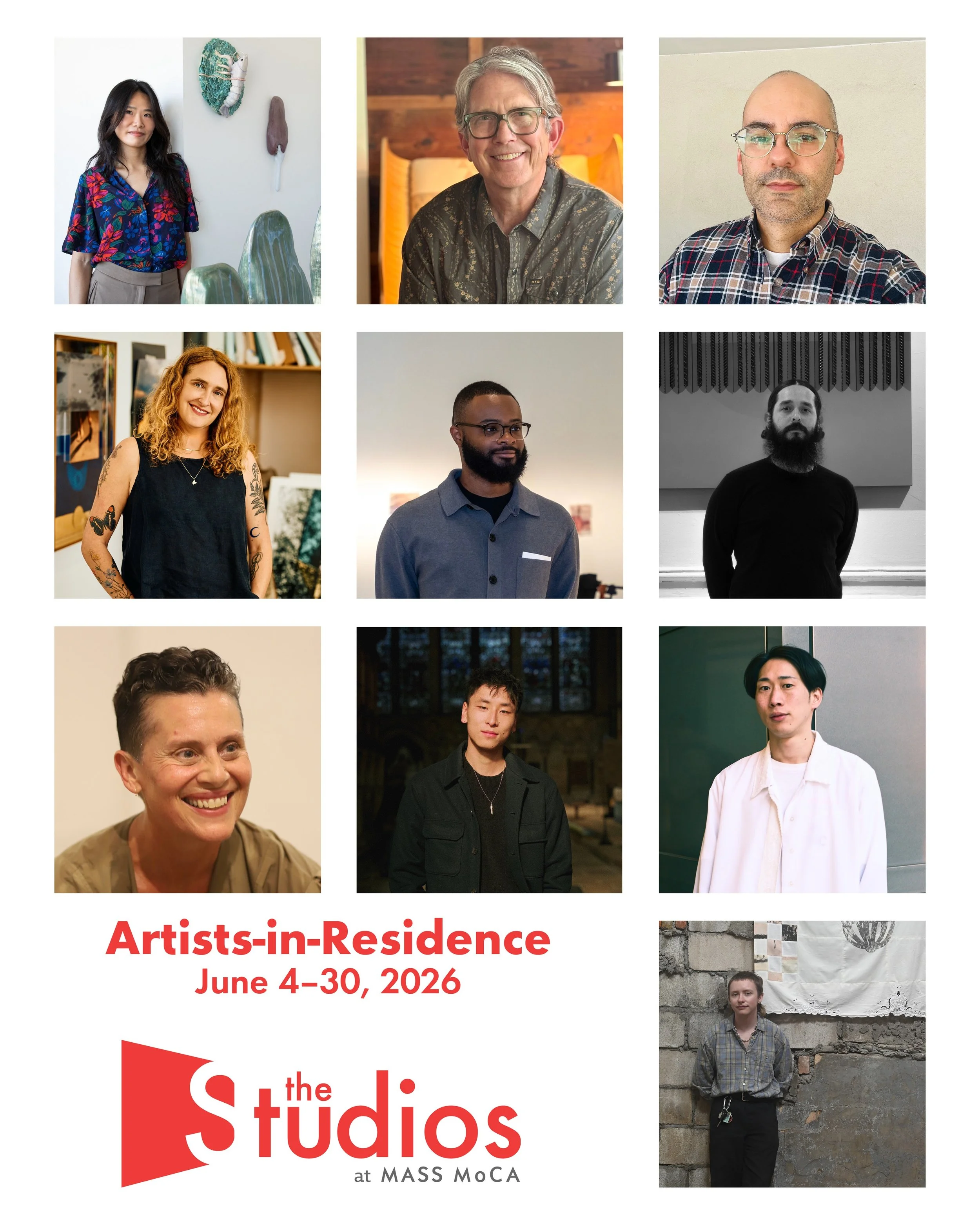 Join us in welcoming our newest cohort of Artists-in-Residence to the Studios at MASS MoCA! 

Sun Young Park (Kansas City, Missouri) @syyris 
Ken Craft (Dallas, Texas) @kencraft67 
Oscar Chacon (El Paso, Texas) @oscchacon03 
Katie Shapiro (Los Angele