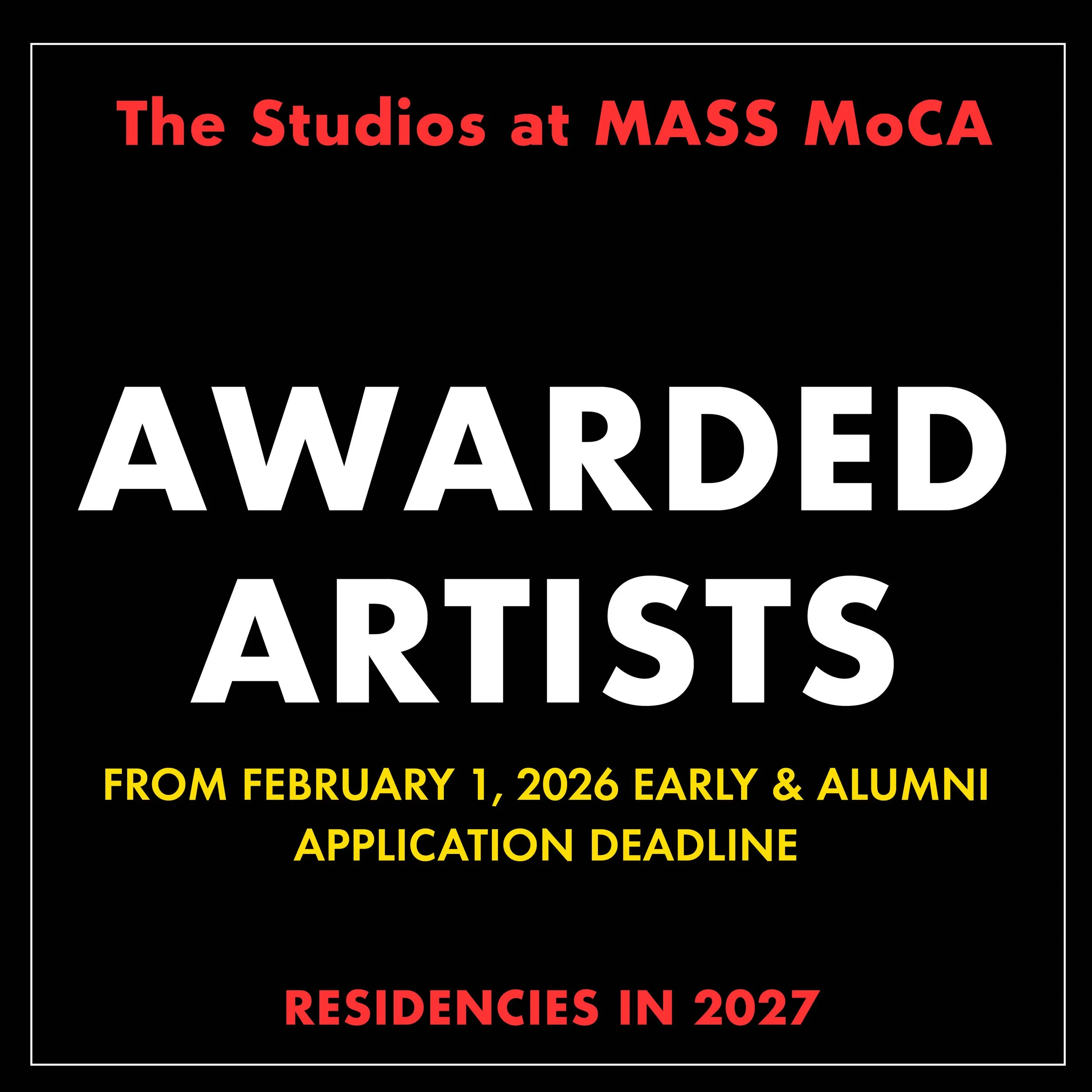 Awarded Artists from February 1, 2026 Early &amp; Alumni Application Deadline