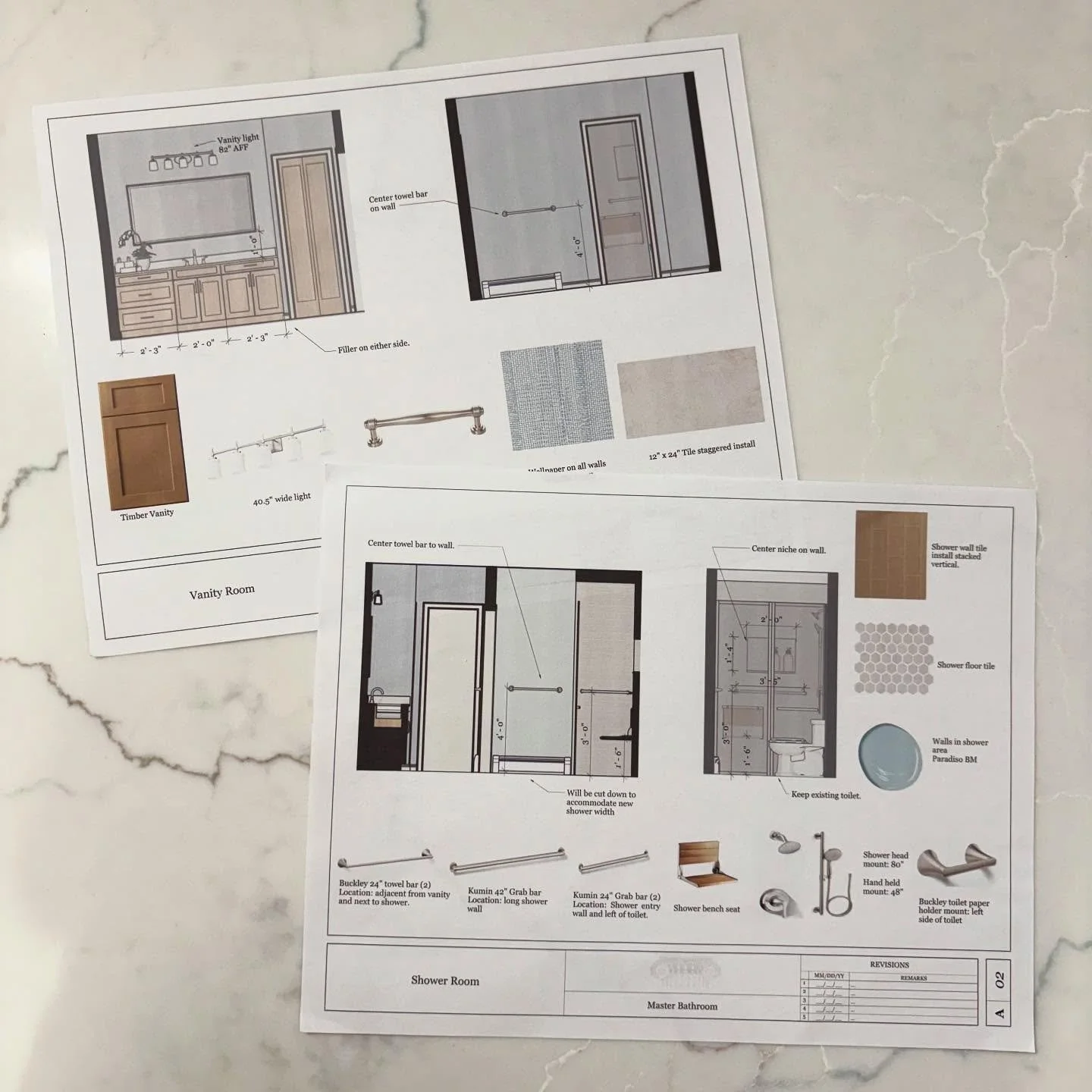Before a project begins, it&rsquo;s important to connect with the contractors and trades to ensure everyone is aligned and working toward the same vision. 

Providing detailed installation guides that call out key material and finish locations, along