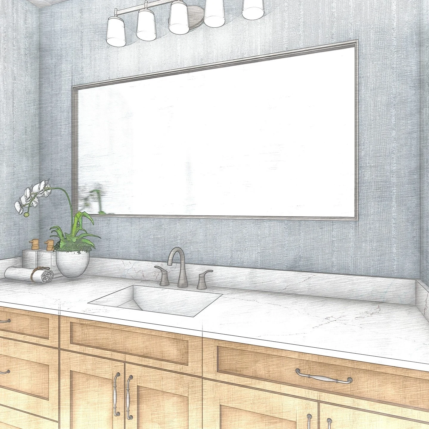 A glimpse into the vision. Renderings allow us to visualize the space, refine the details, and bring the entire design together.

#interiordesign #rendering #bathroomremodel #rendering