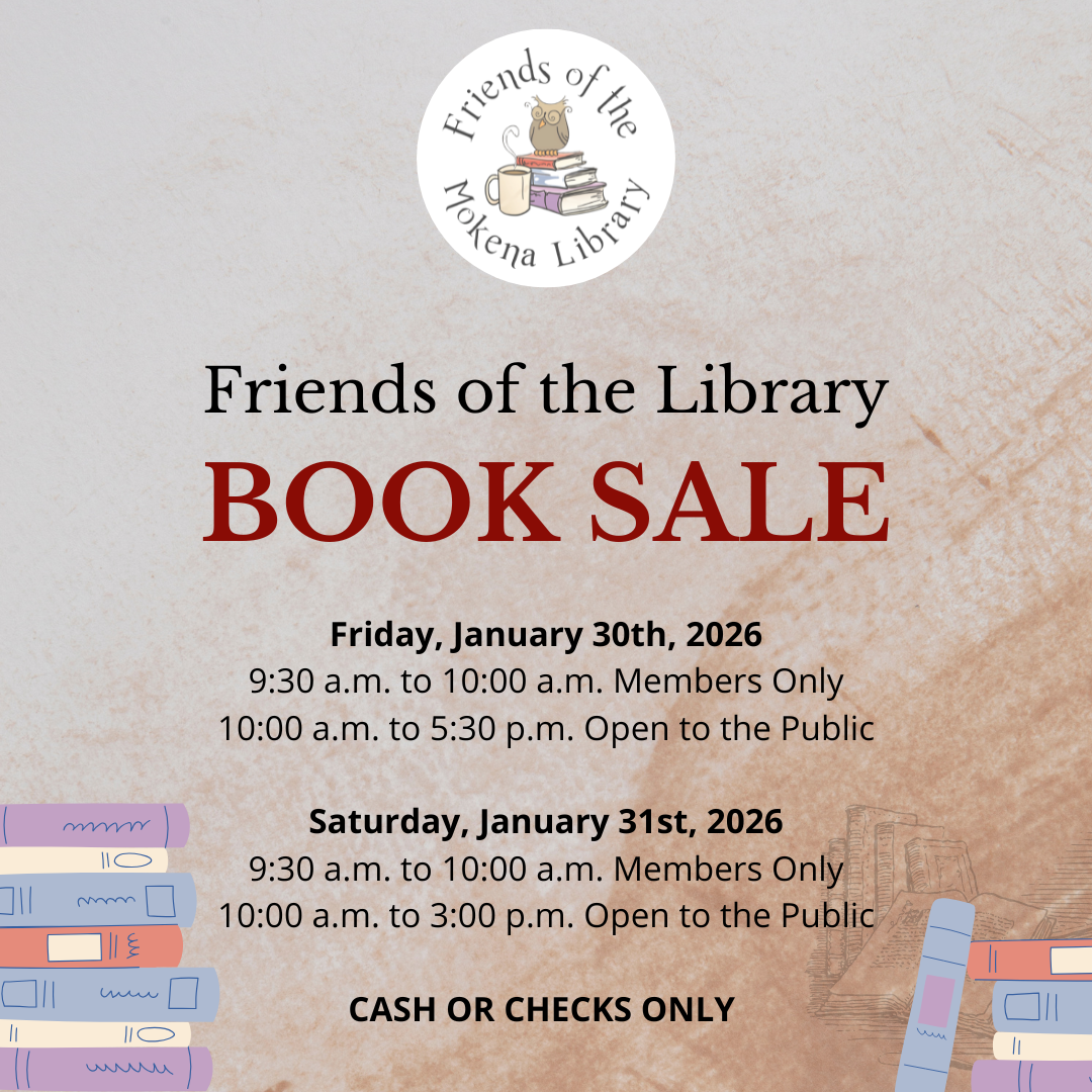 Book Sale January 2026. Friday, January 30th, 2026. Saturday, January 31st, 2026
