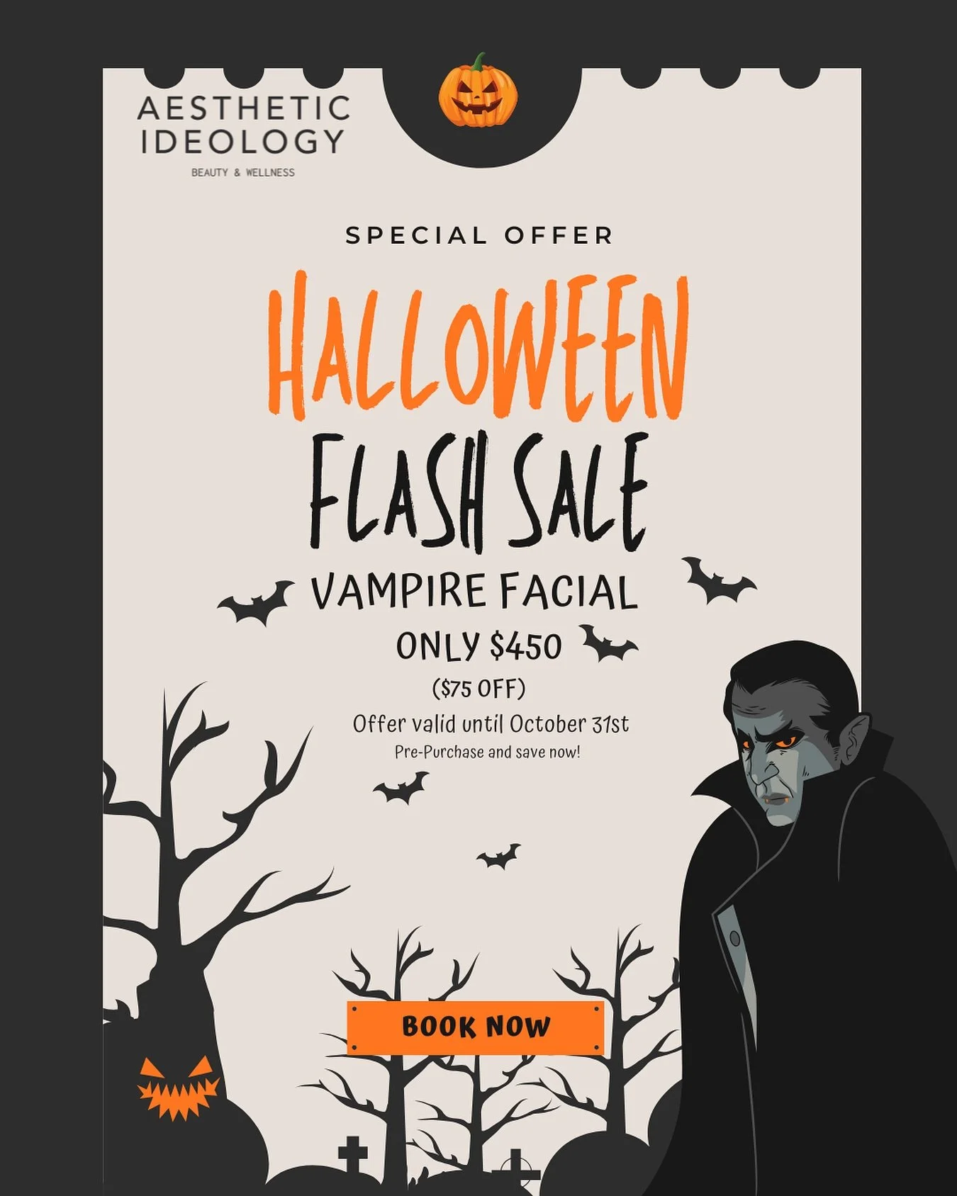 ✨Vampire Facial Flash Sale✨ 
Rejuvenate your skin with the power of your own PRP! 

✅Stimulate collagen production 
✅Smooths fine lines &amp; scars
✅Boosts natural radiance 

📆Offers valid until October 31, 2025
📆Pre-purchase and save by October 31