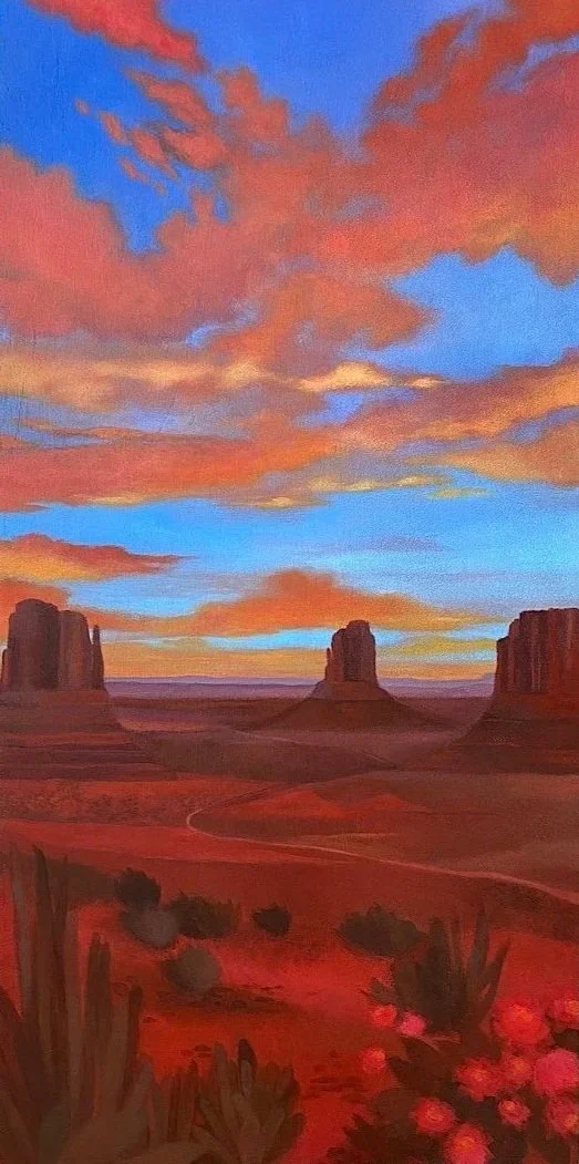 Monument Valley, acrylic on wood, 24x12"