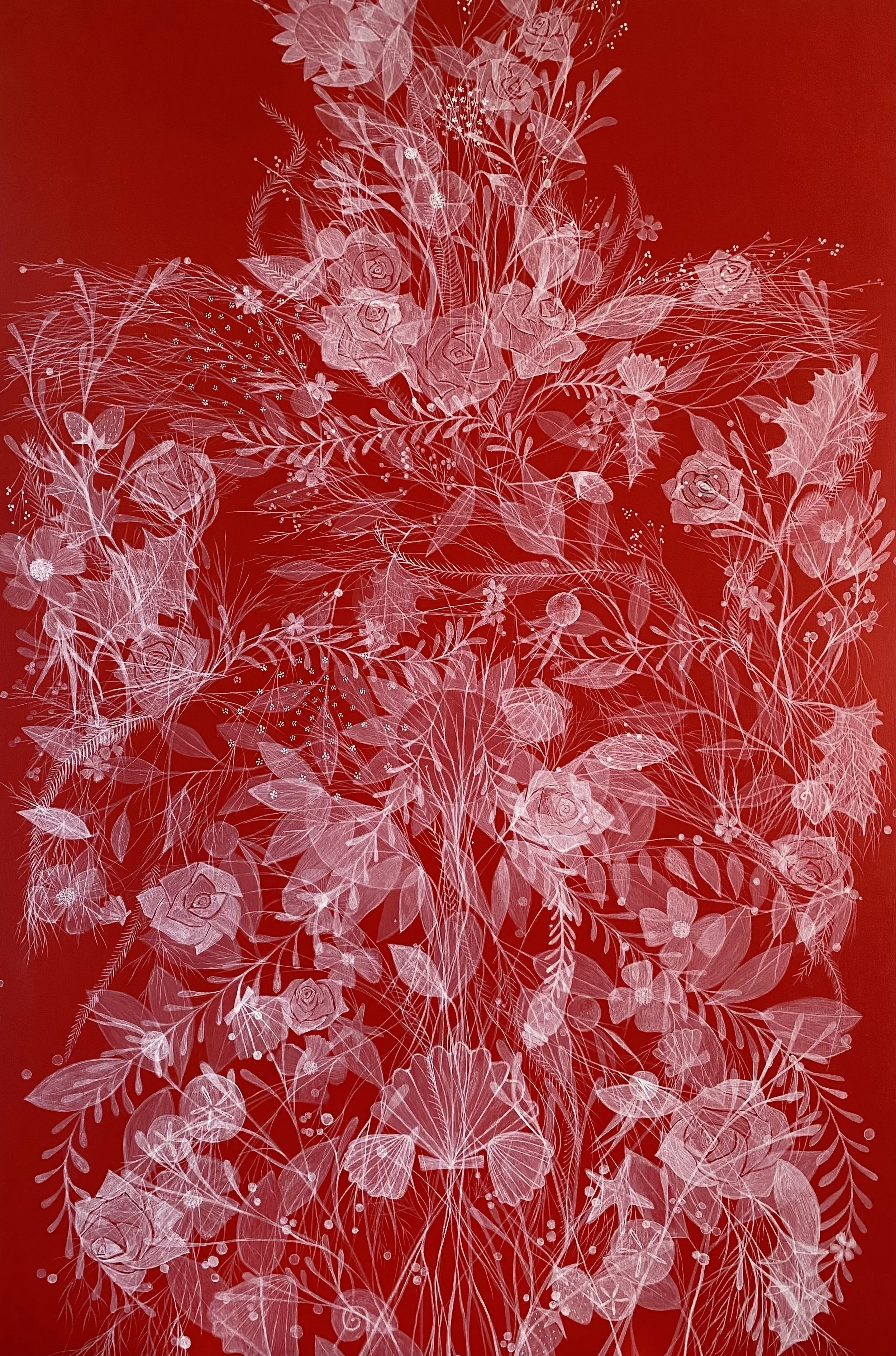 Island Garden, acrylic on wood, 36" x 24"